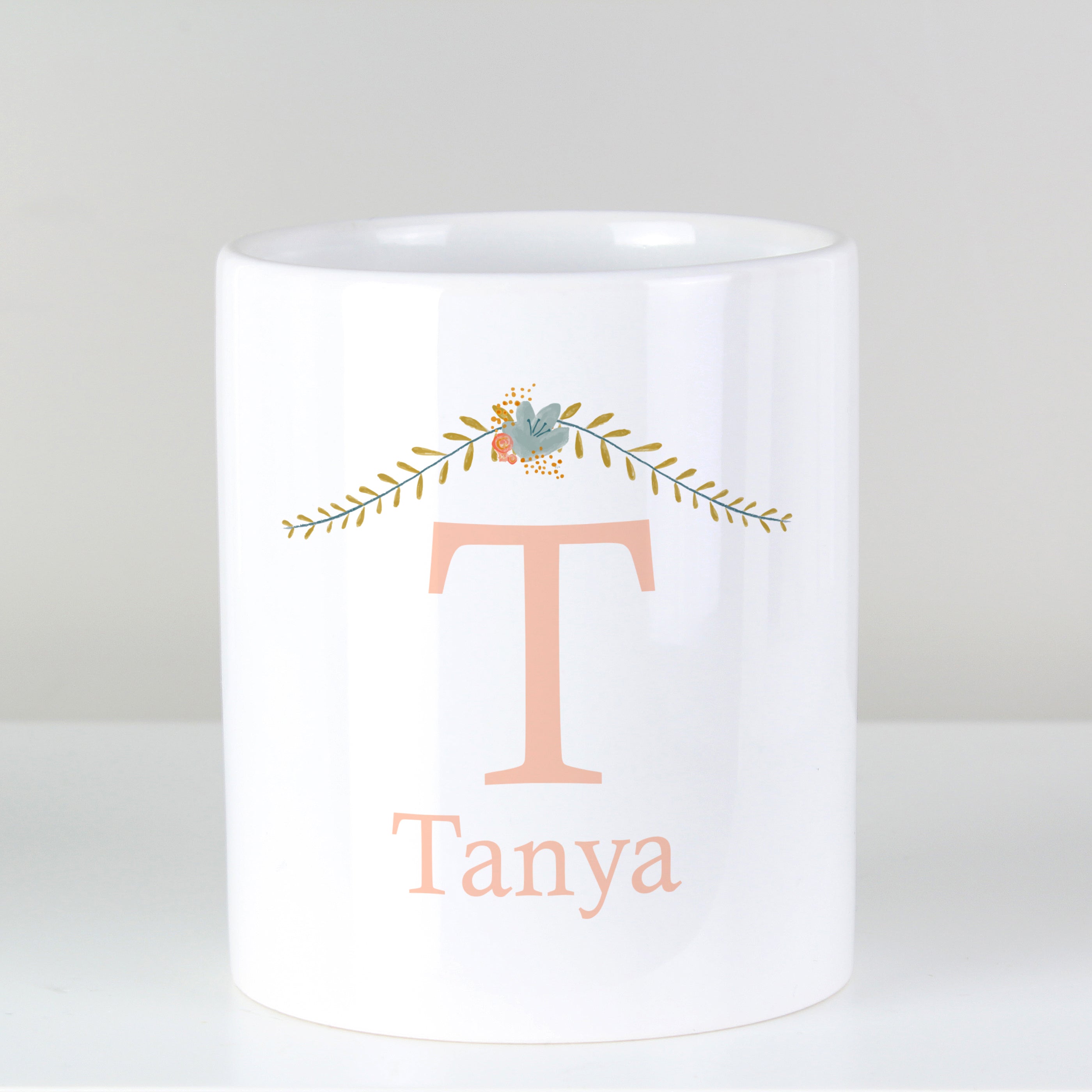 Personalised Floral Bouquet Ceramic Storage Pot - gift & personalise