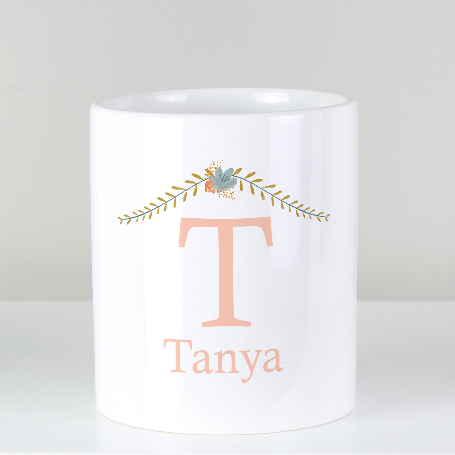 Personalised Floral Bouquet Ceramic Storage Pot - gift & personalise