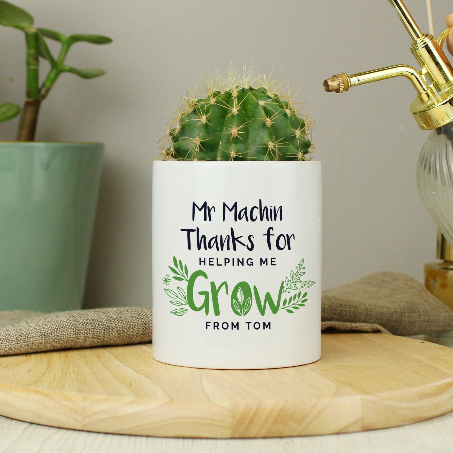 Personalised Thanks For Helping Me Grow Ceramic Storage Pot - gift & personalise