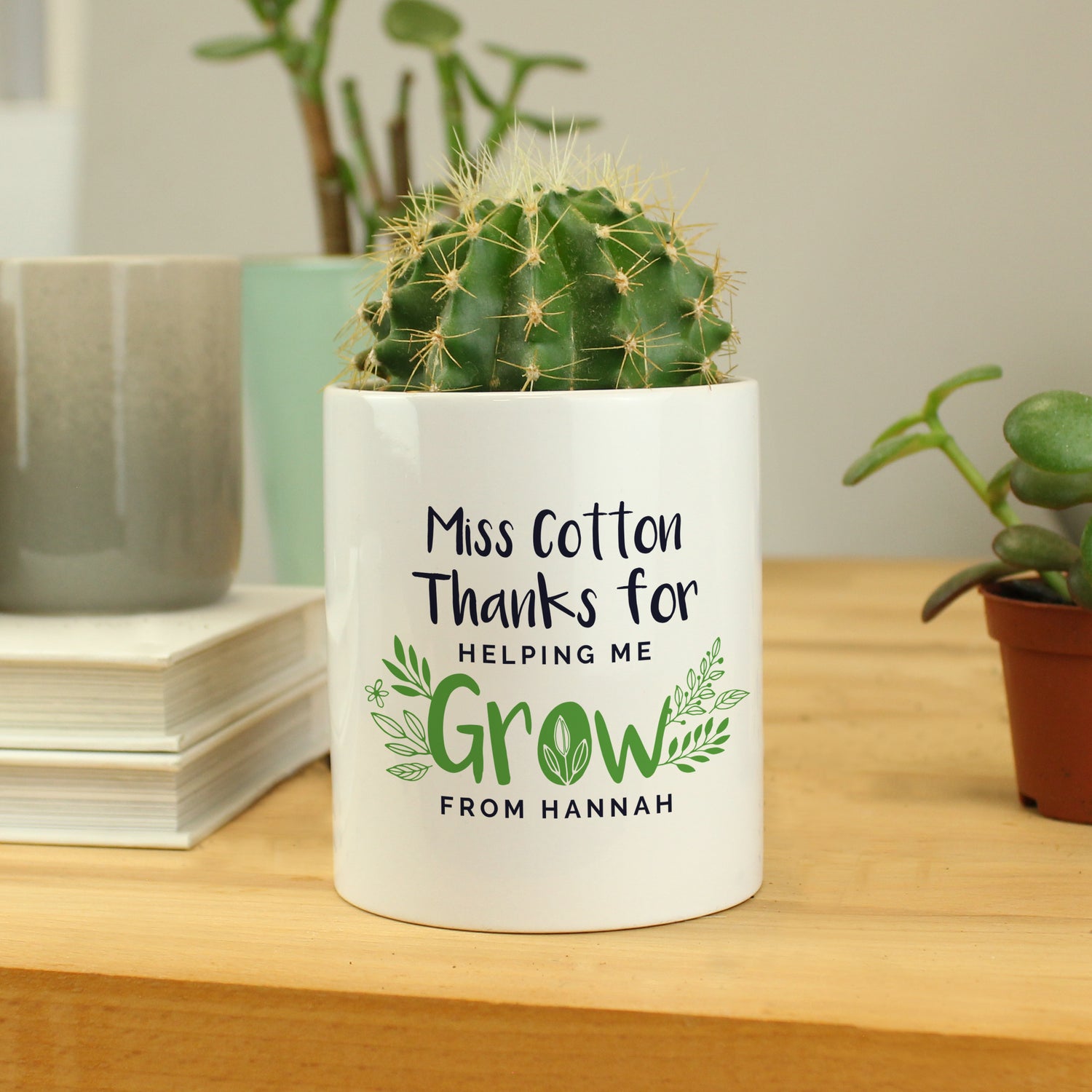 Personalised Thanks For Helping Me Grow Ceramic Storage Pot - gift & personalise