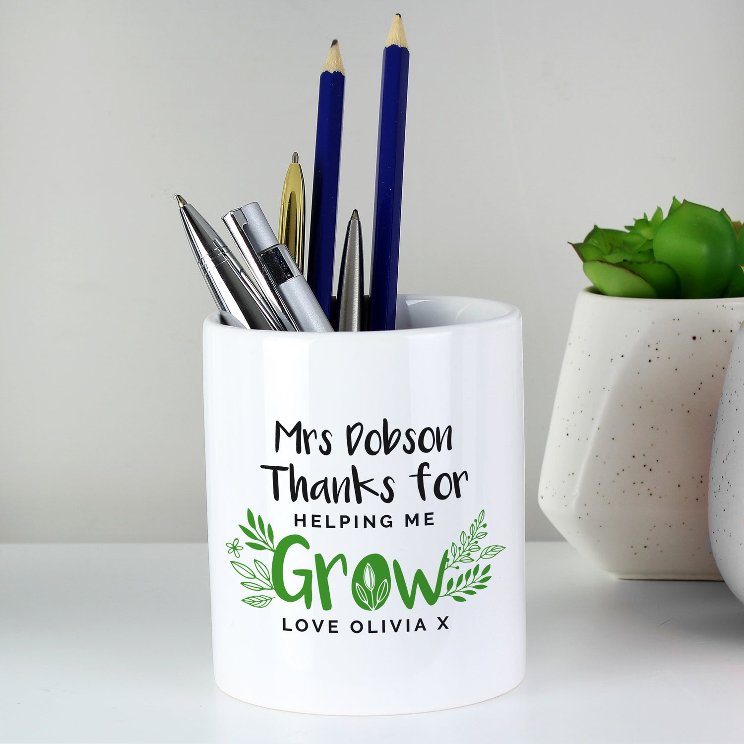 Personalised Thanks For Helping Me Grow Ceramic Storage Pot - gift & personalise