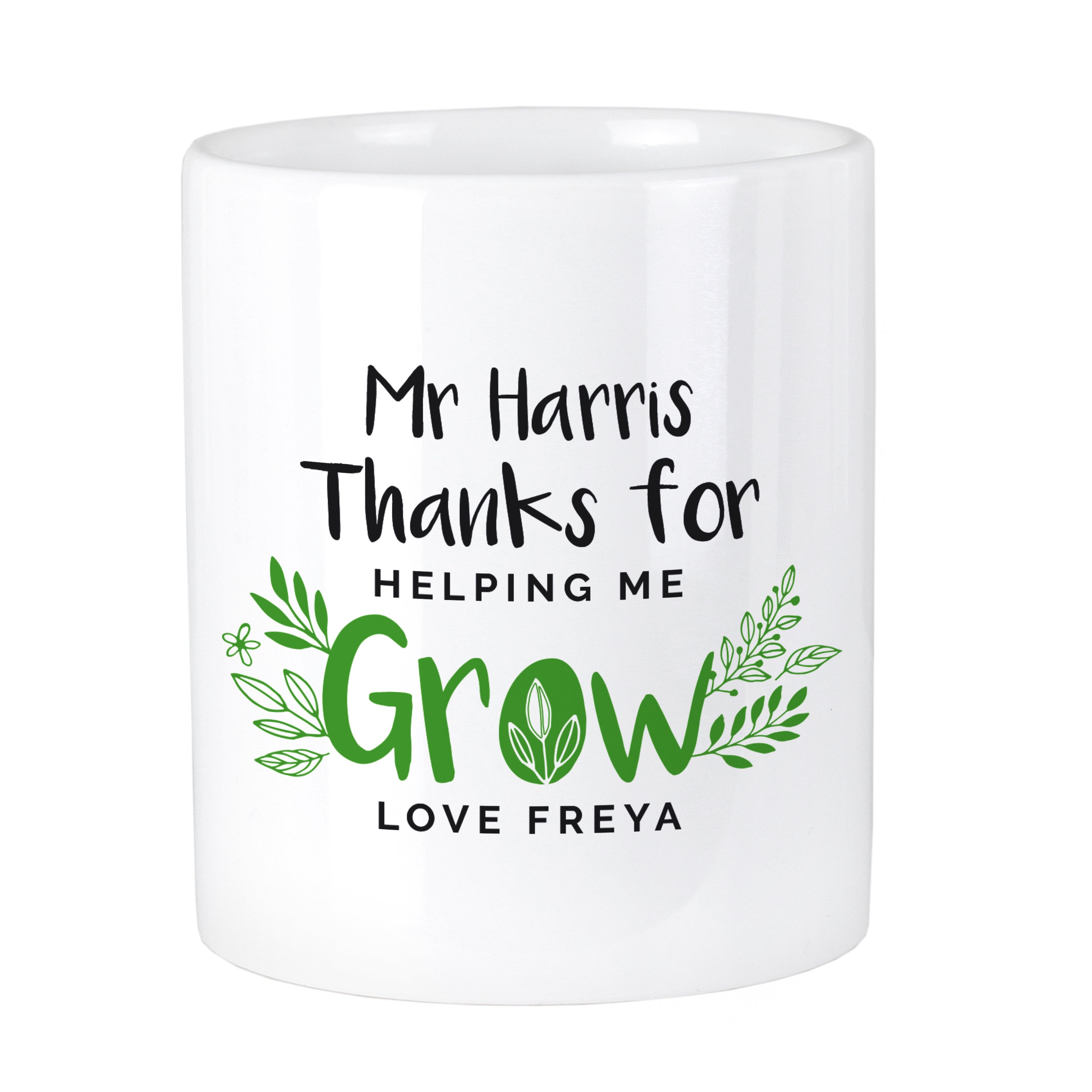 Personalised Thanks For Helping Me Grow Ceramic Storage Pot - gift & personalise