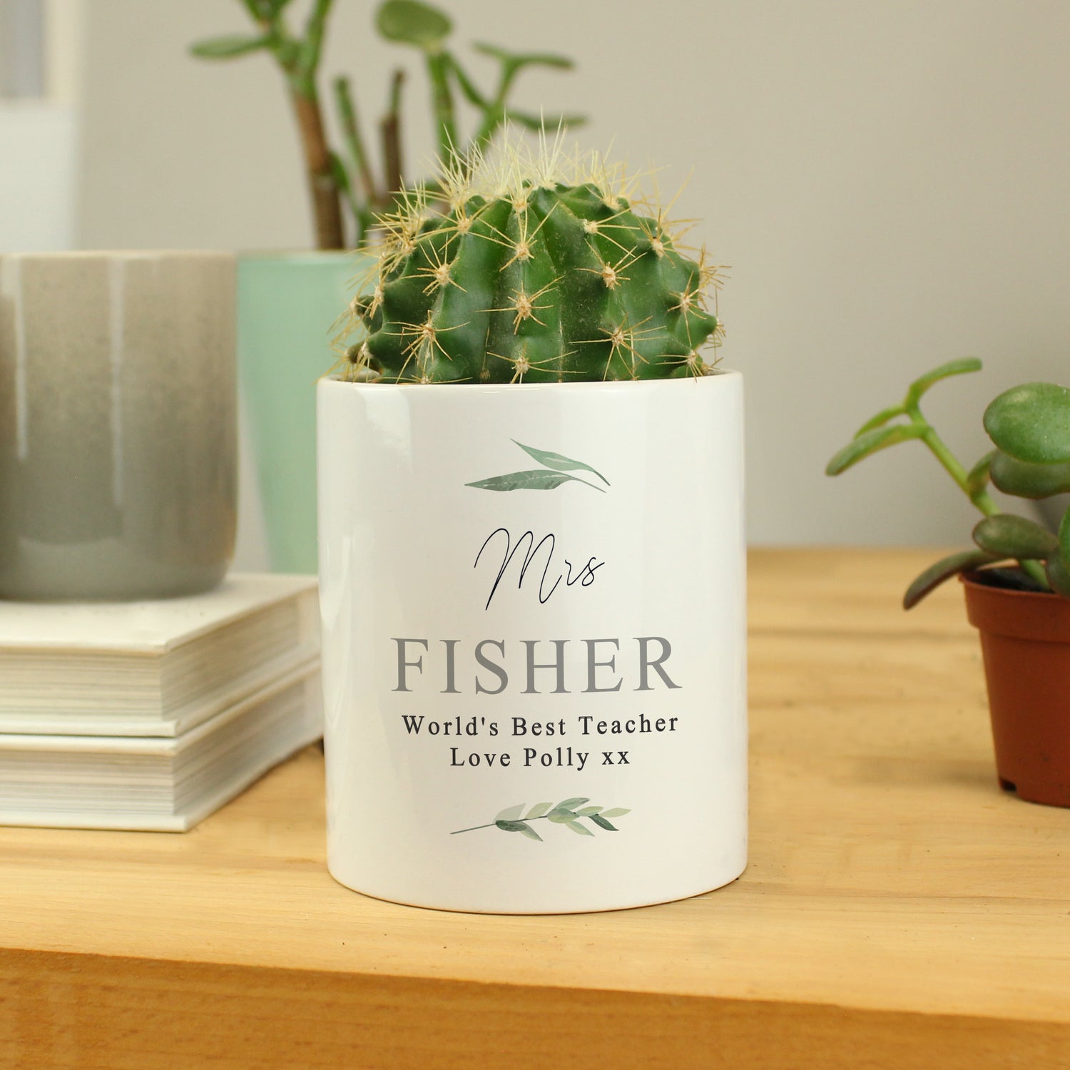 Personalised Free Text Botanical Ceramic Storage Pot - gift & personalise