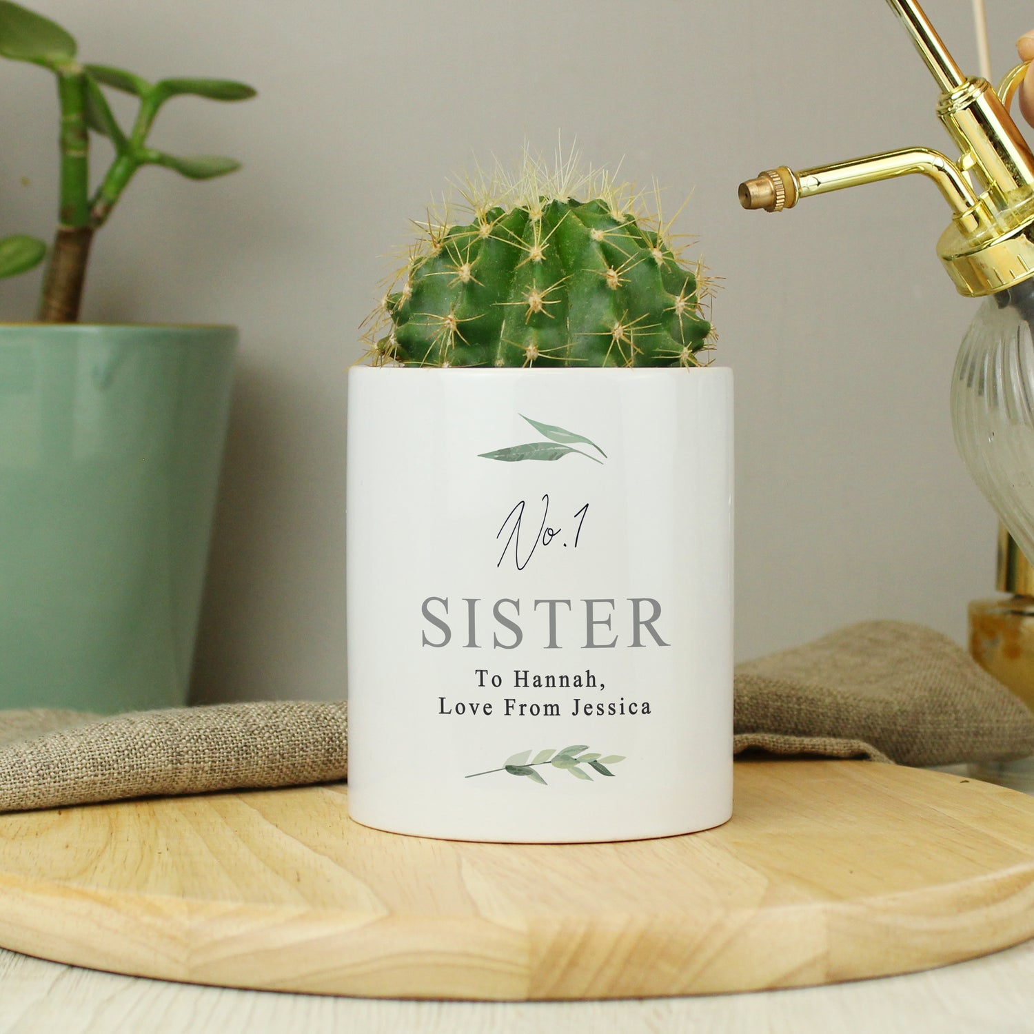 Personalised Free Text Botanical Ceramic Storage Pot - gift & personalise