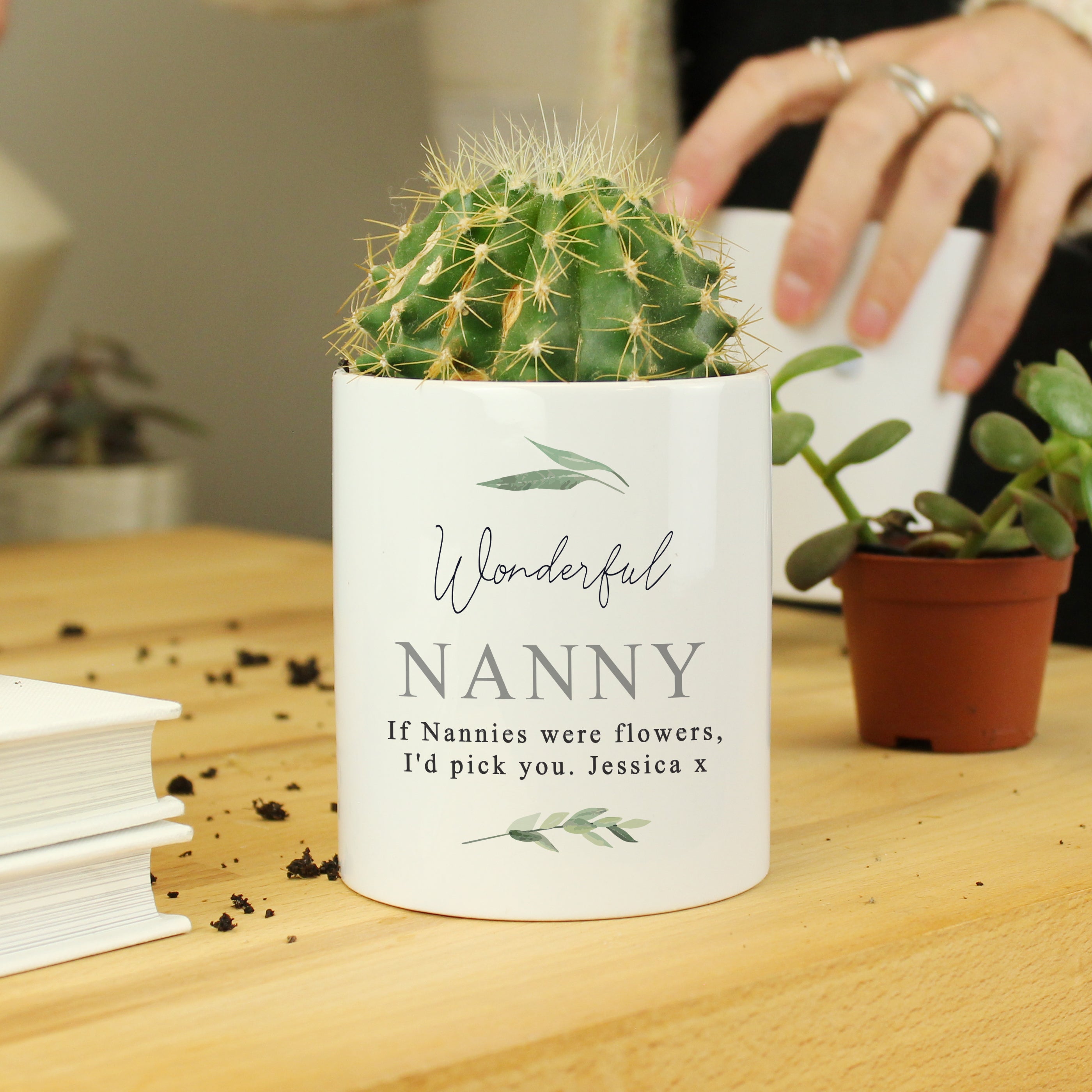 Personalised Free Text Botanical Ceramic Storage Pot - gift & personalise