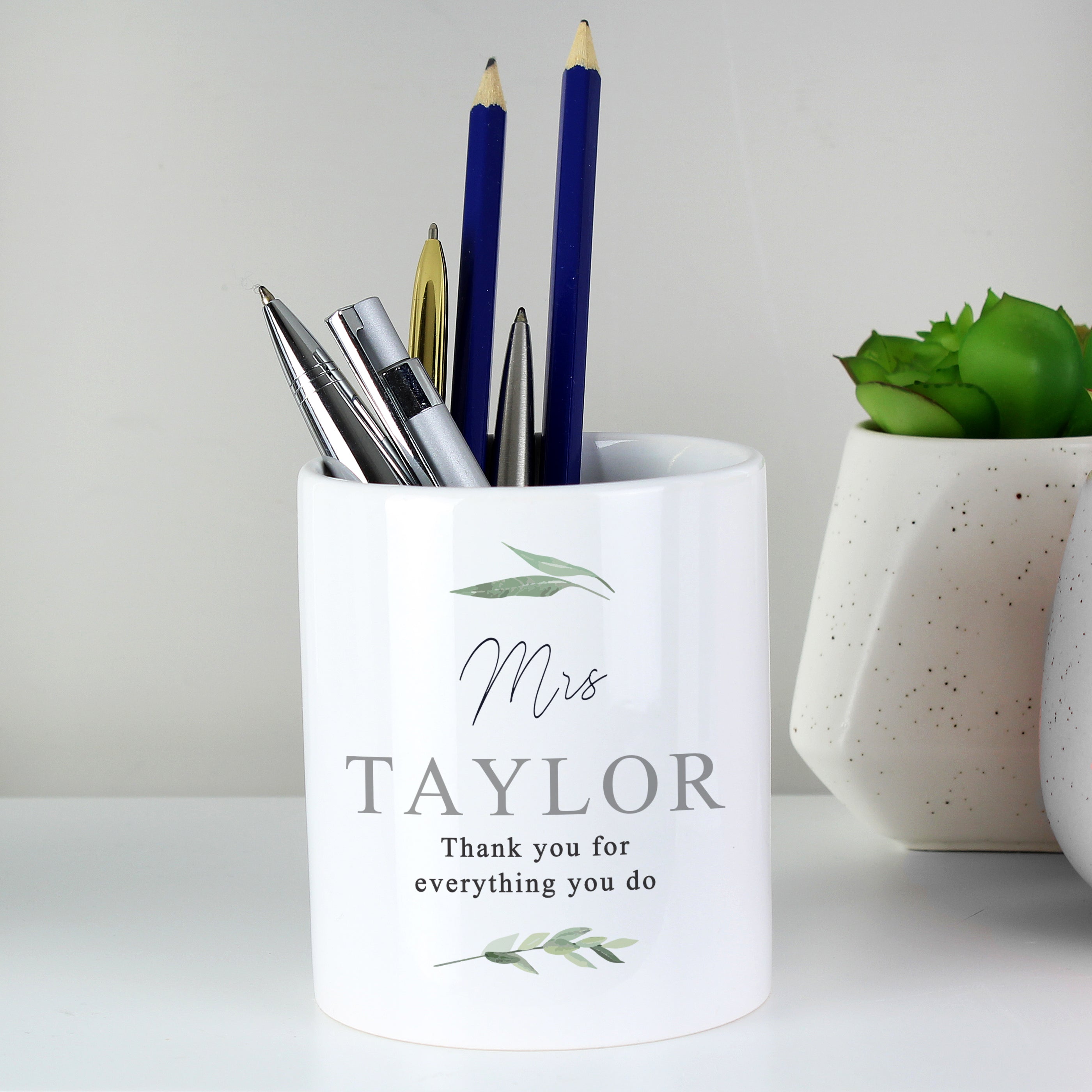 Personalised Free Text Botanical Ceramic Storage Pot - gift & personalise