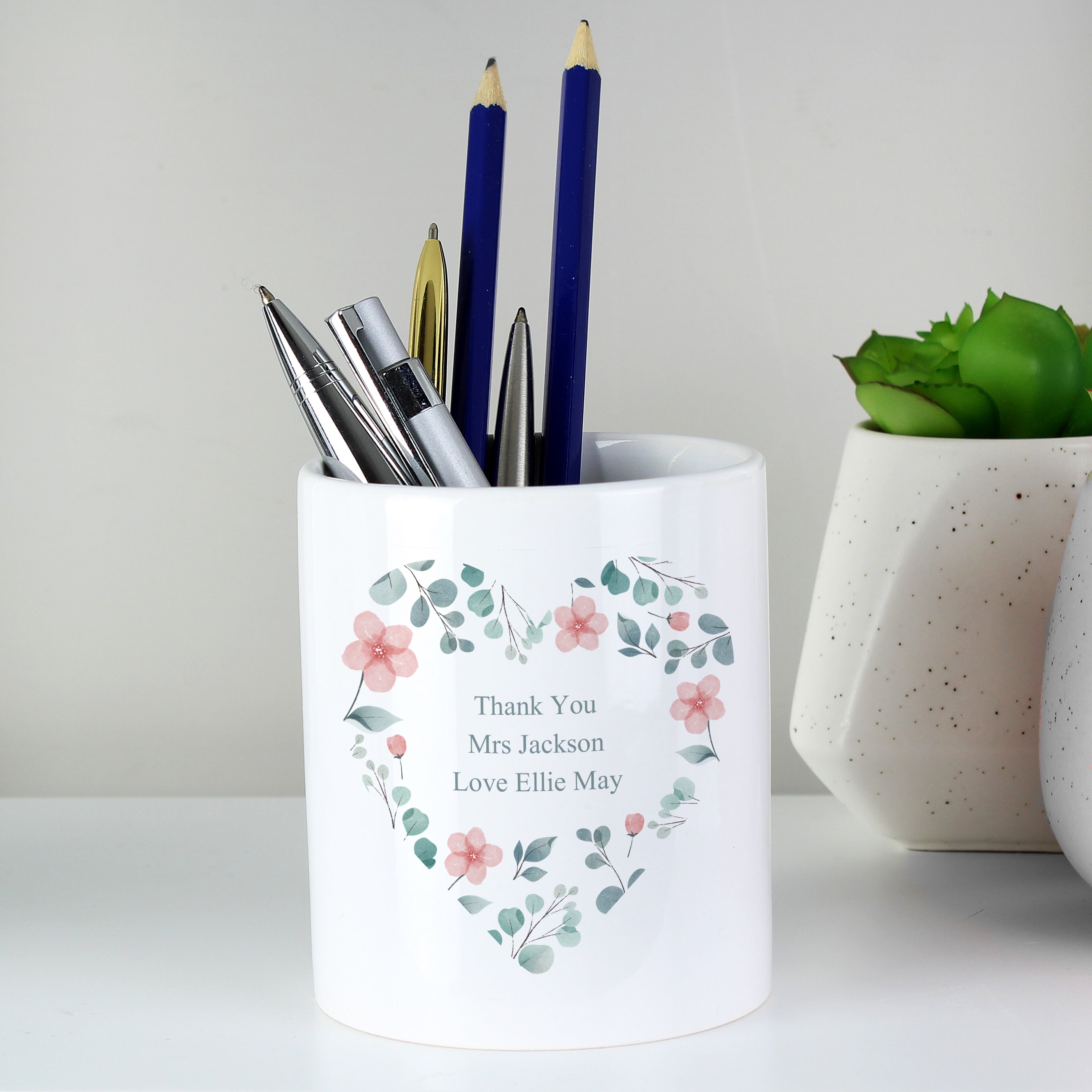 Personalised Floral Heart Ceramic Storage Pot - gift & personalise