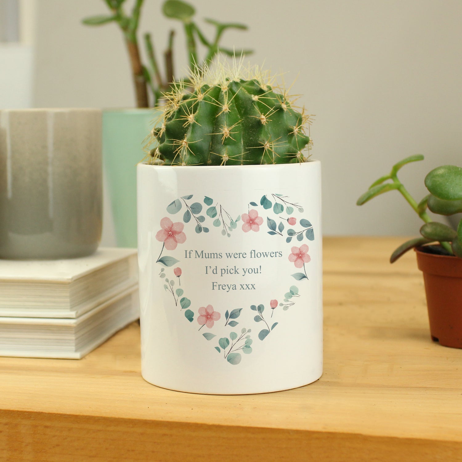 Personalised Floral Heart Ceramic Storage Pot - gift & personalise