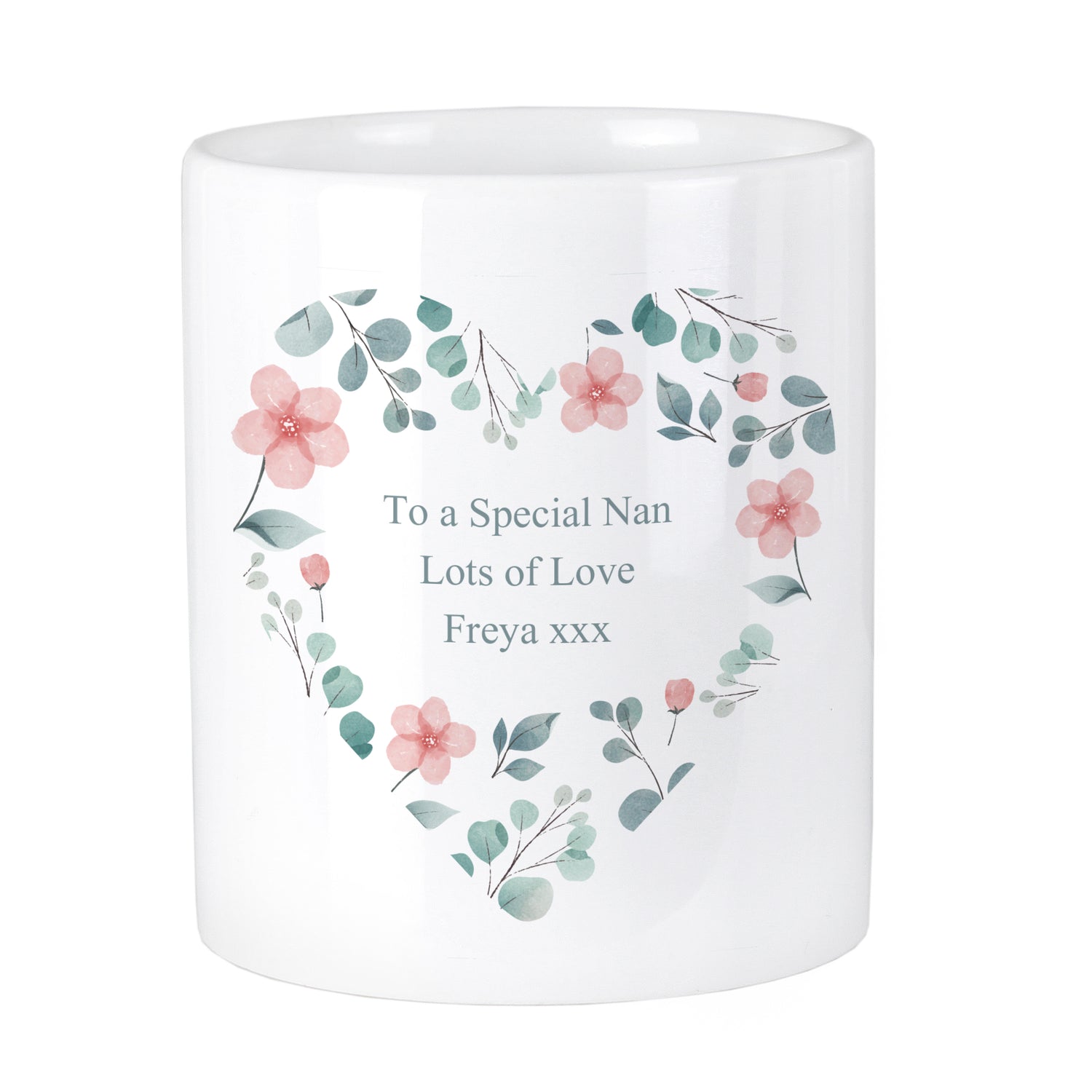 Personalised Floral Heart Ceramic Storage Pot - gift & personalise