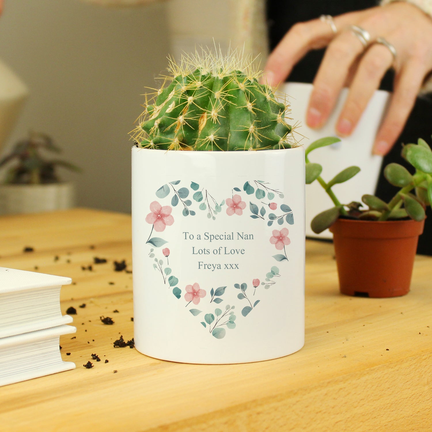 Personalised Floral Heart Ceramic Storage Pot - gift & personalise