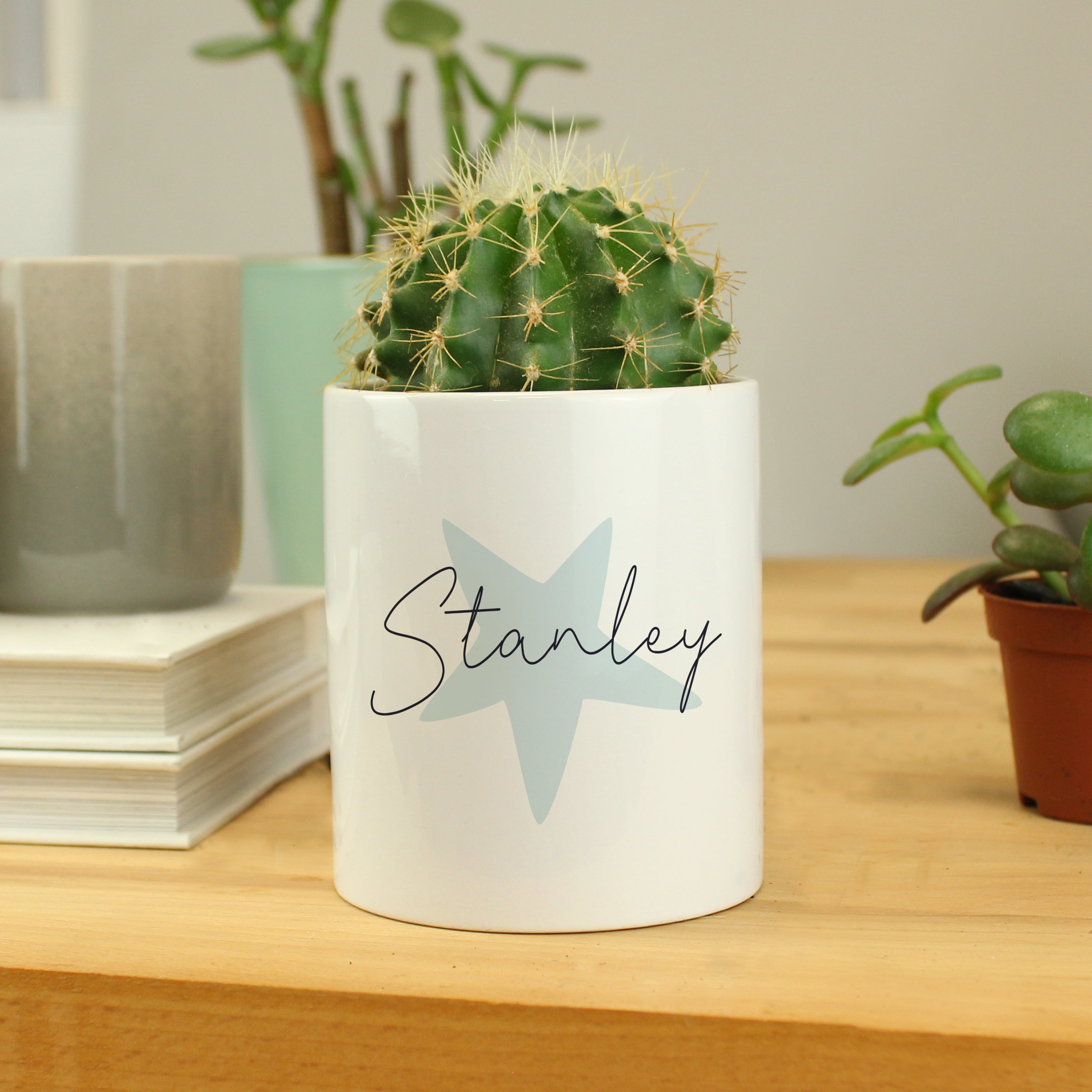 Personalised Blue Star Ceramic Storage Pot - gift & personalise