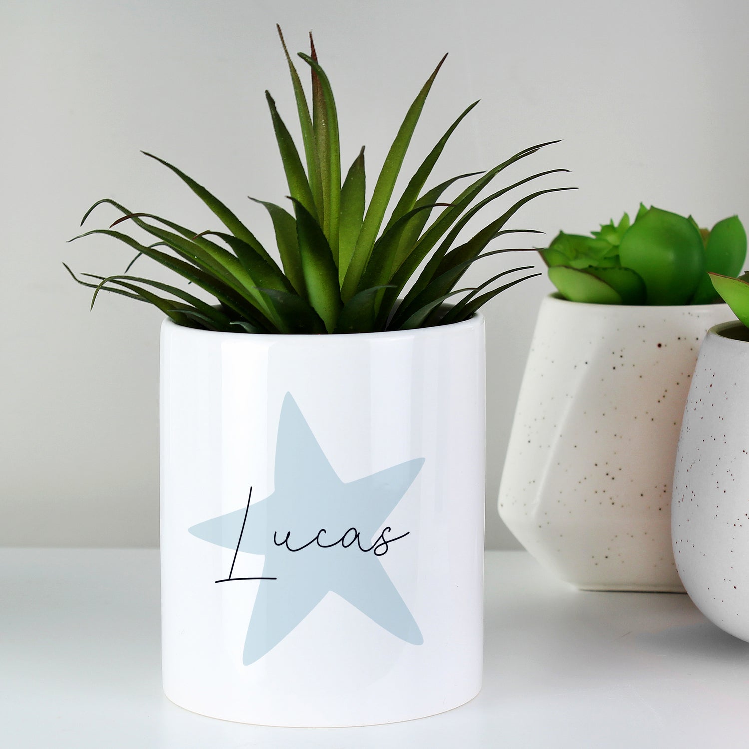 Personalised Blue Star Ceramic Storage Pot - gift & personalise