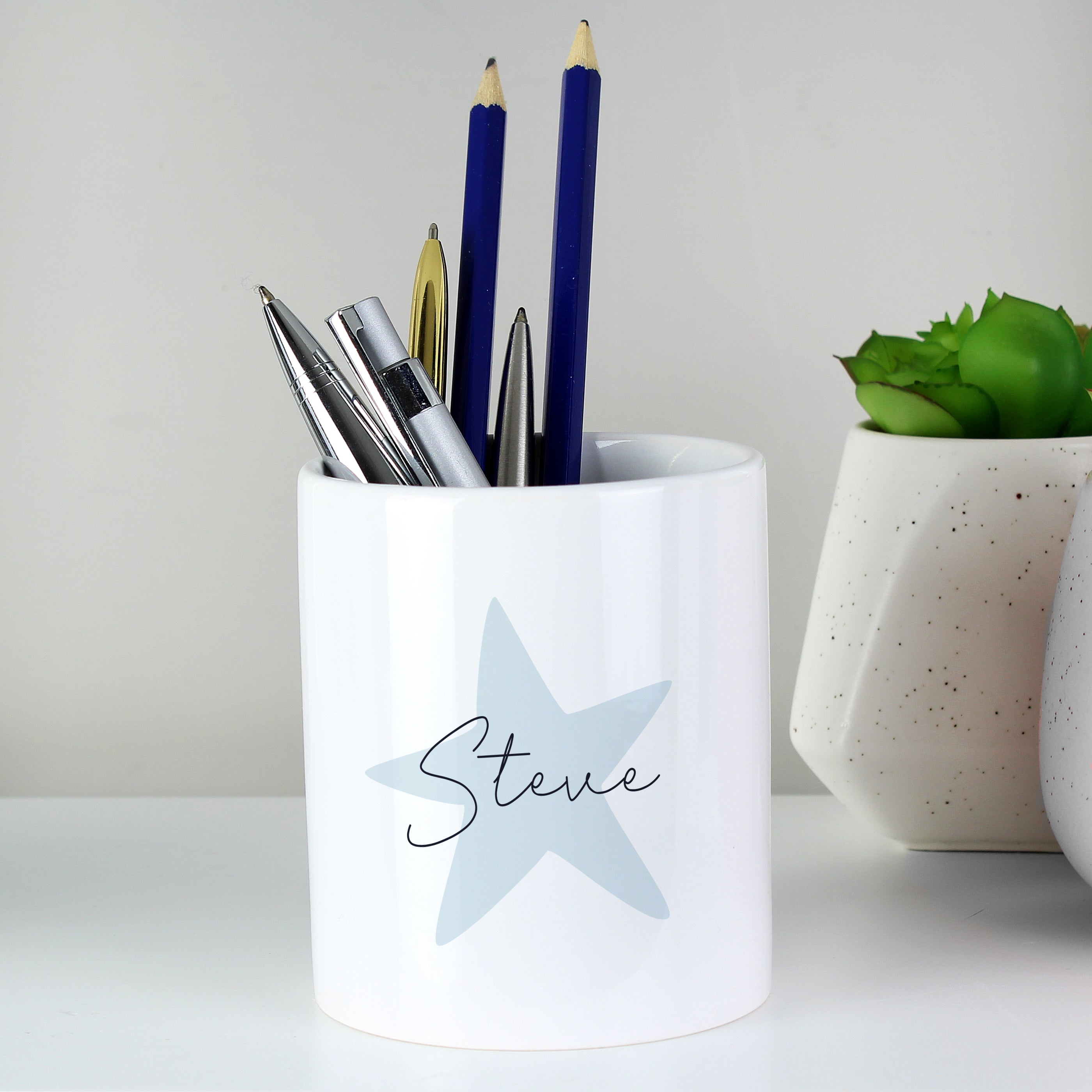 Personalised Blue Star Ceramic Storage Pot - gift & personalise