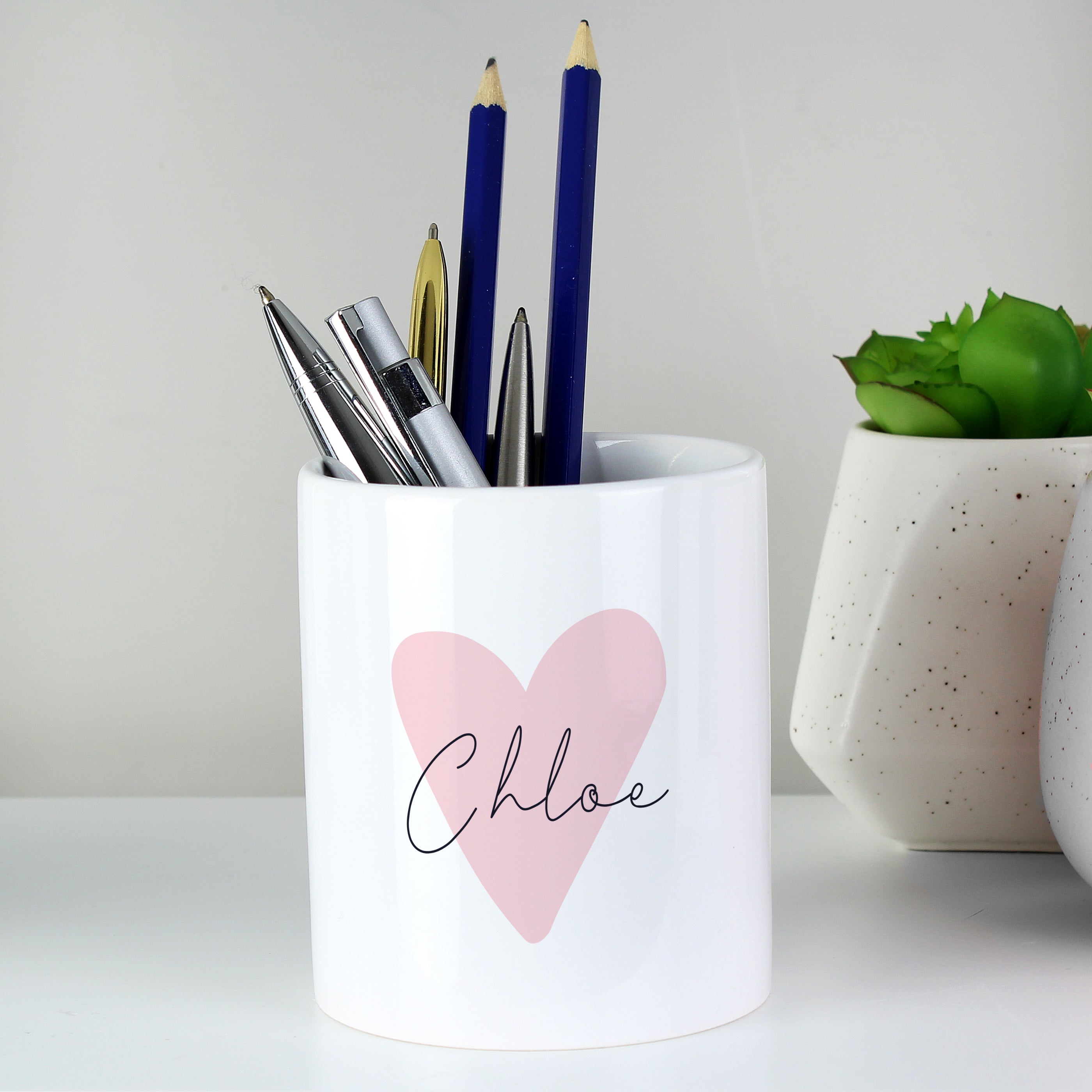 Personalised Pink Heart Ceramic Storage Pot - gift & personalise