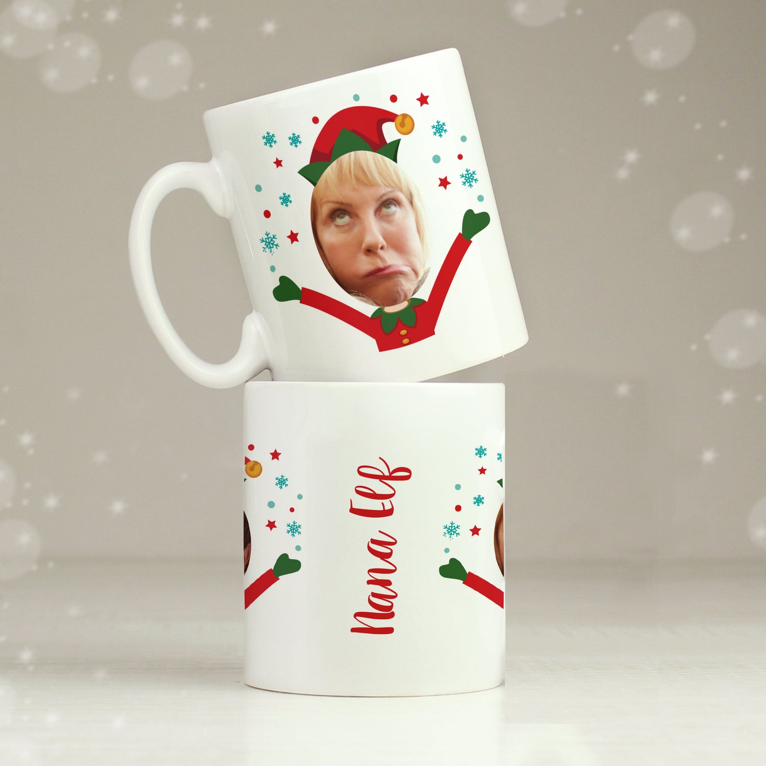 Personalised Photo Upload Christmas Elf Mug - gift & personalise