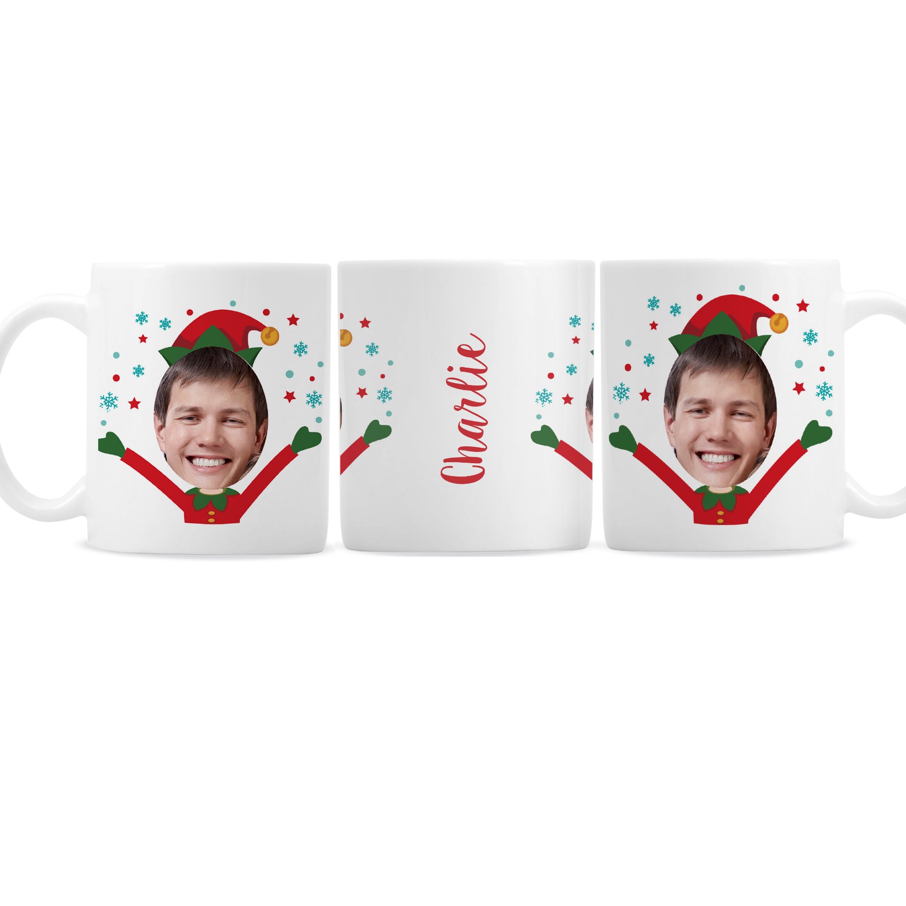 Personalised Photo Upload Christmas Elf Mug - gift & personalise