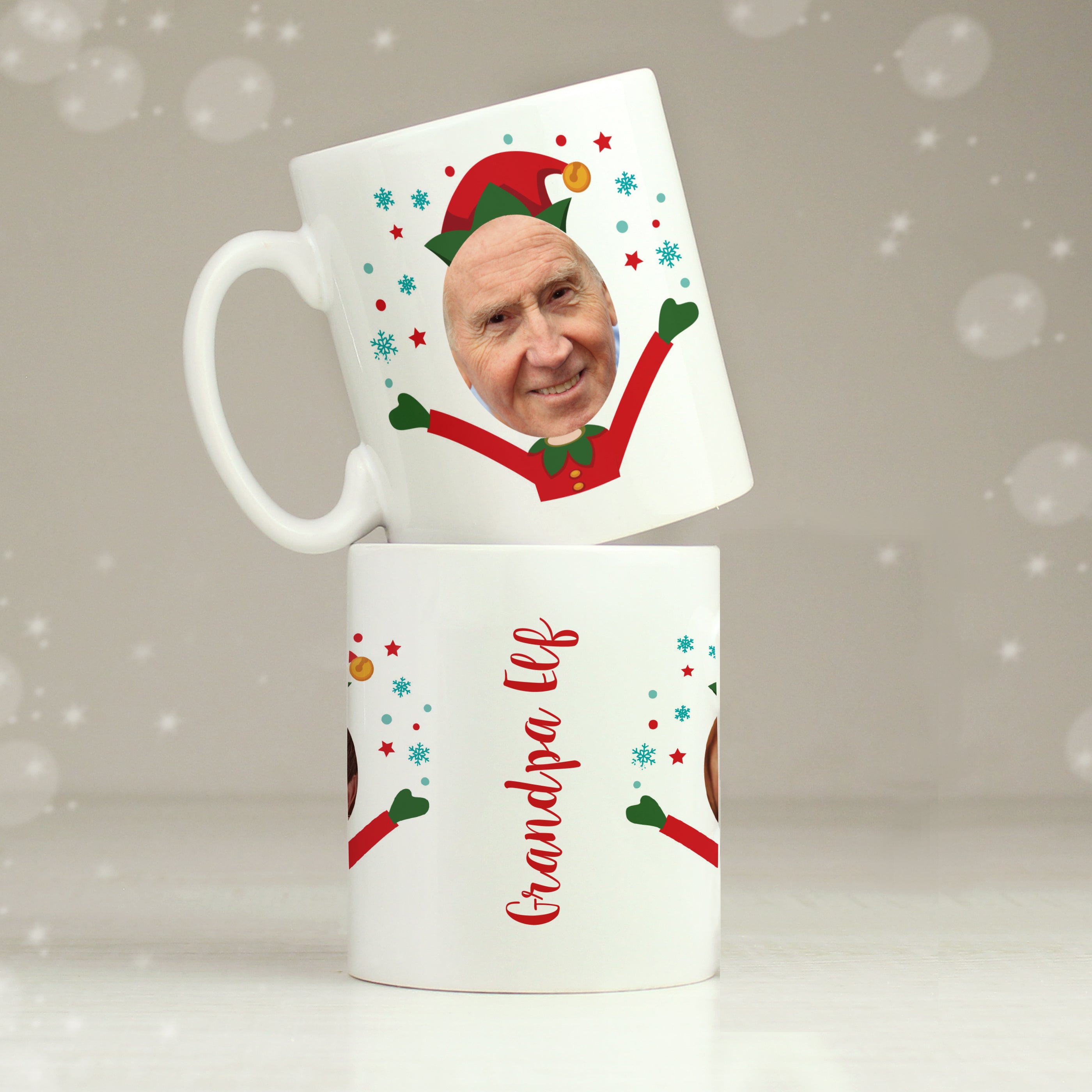 Personalised Photo Upload Christmas Elf Mug - gift & personalise