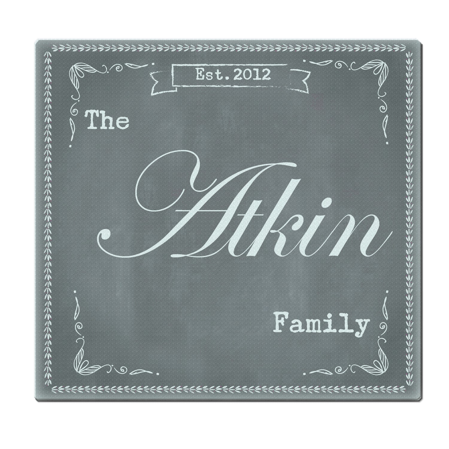 Personalised Family Chalk Glass Chopping Board/Worktop Saver - gift & personalise