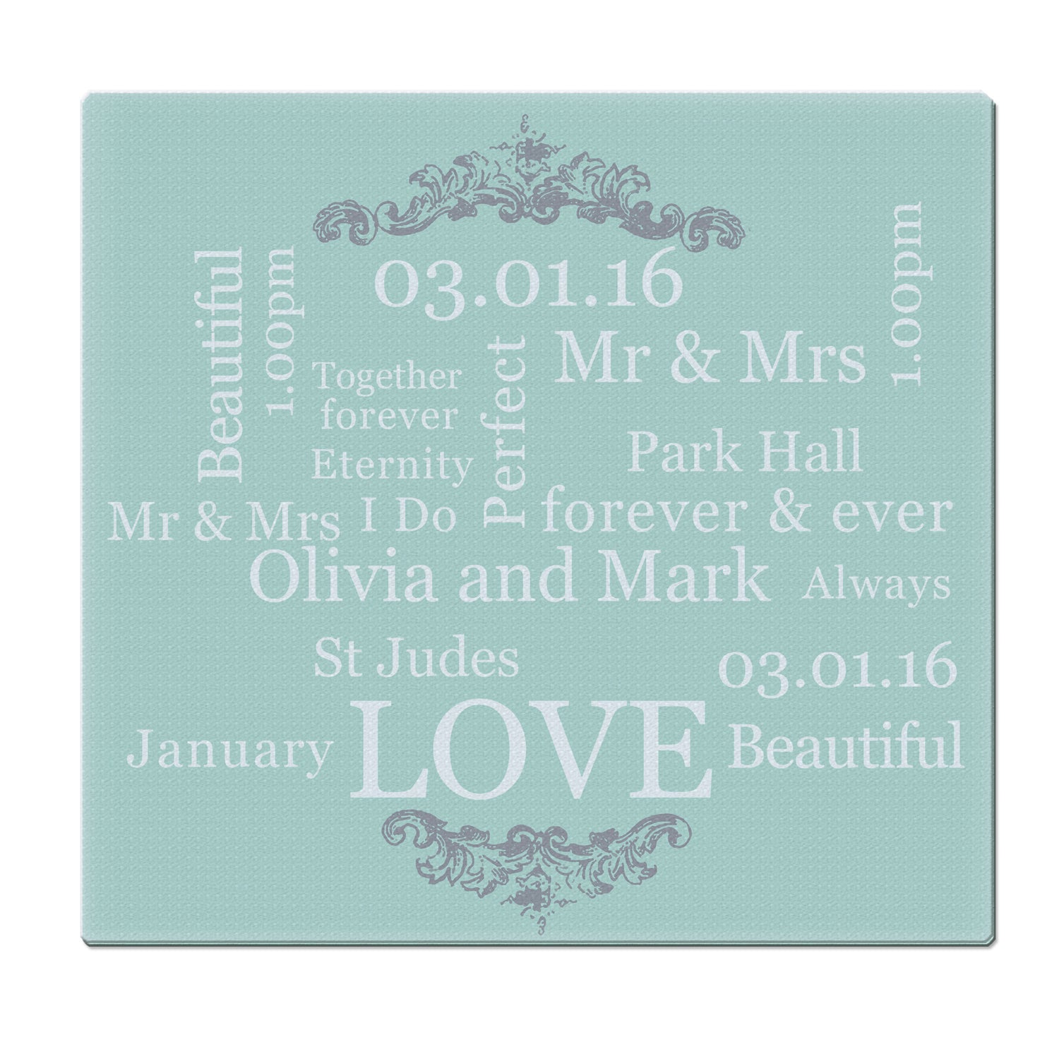 Personalised Typography Glass Chopping Board/Worktop Saver - gift & personalise