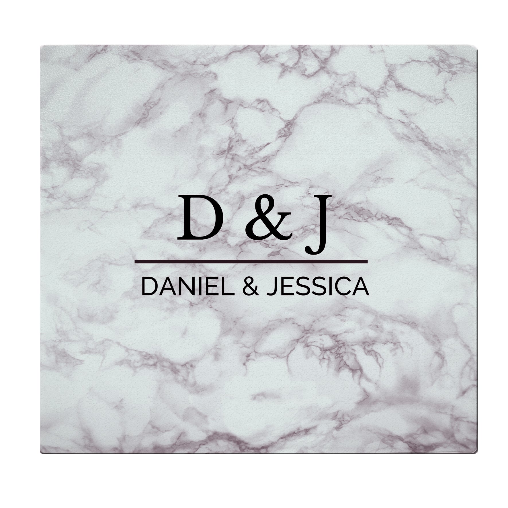 Personalised Marble Effect Glass Chopping Board/Worktop Saver - gift & personalise