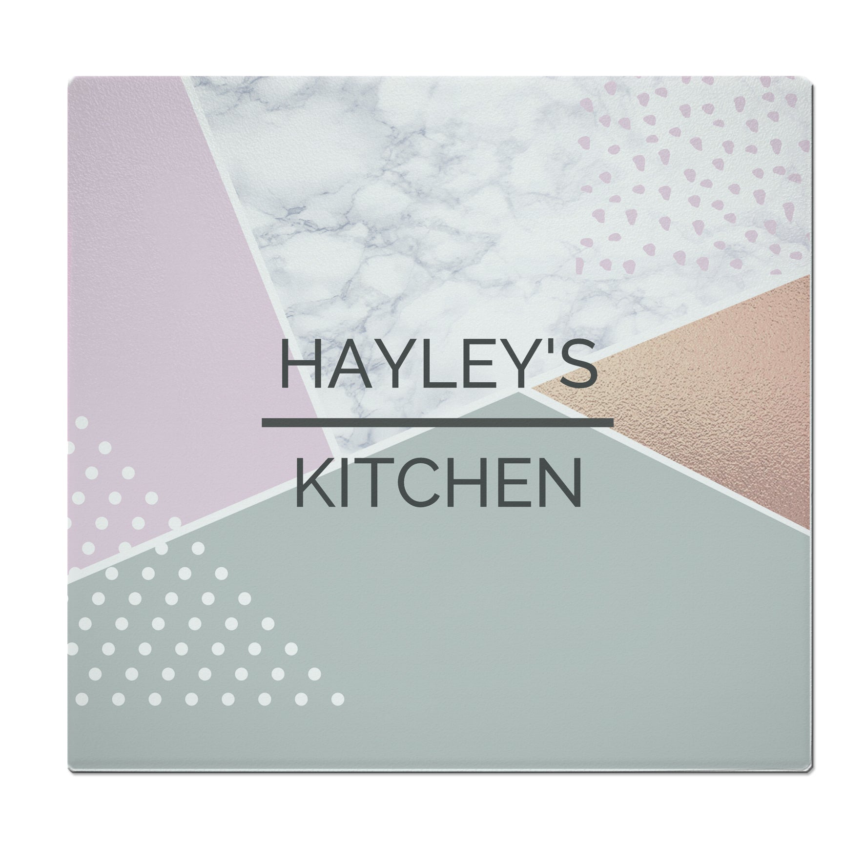 Personalised Geometric Glass Chopping Board/Worktop Saver - gift & personalise