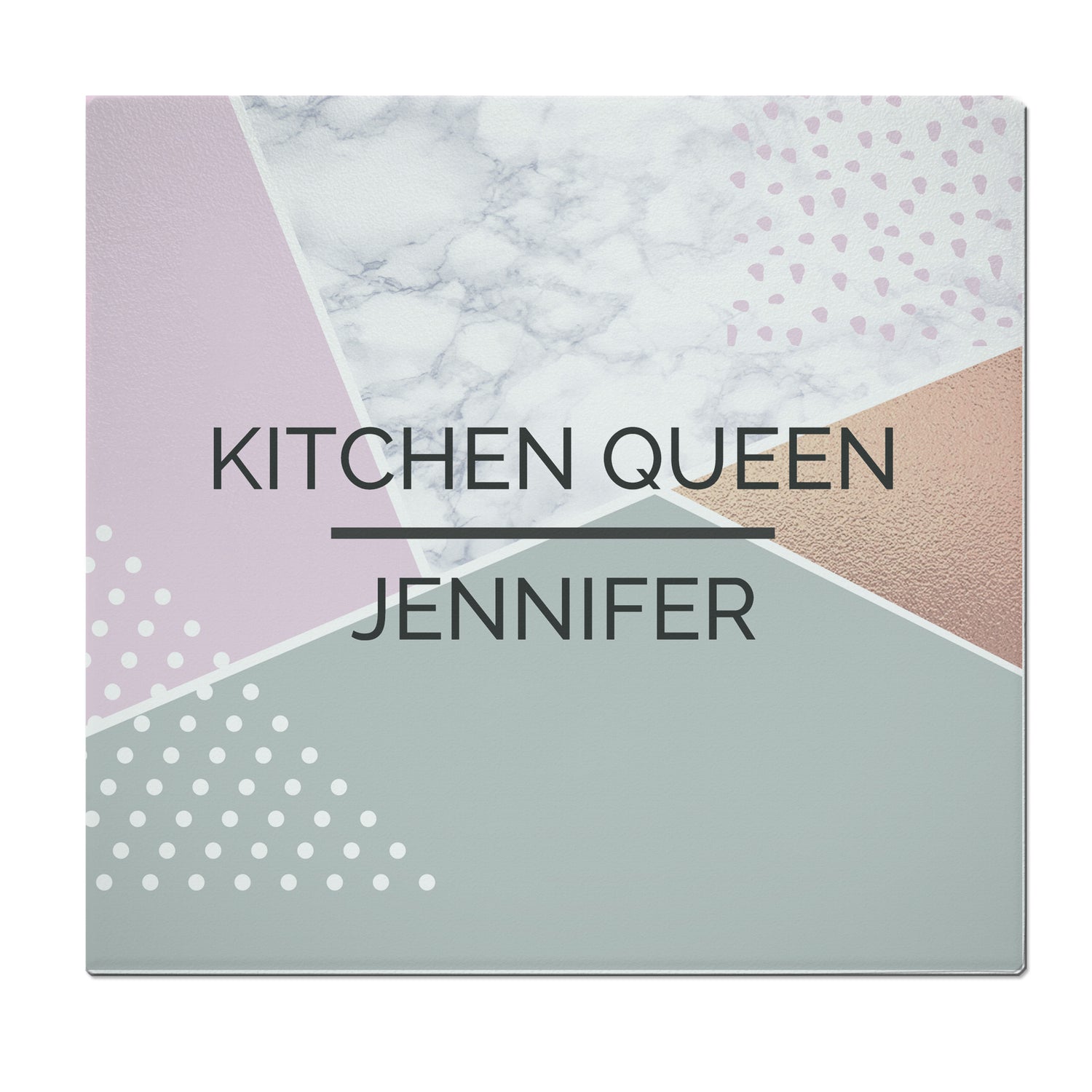 Personalised Geometric Glass Chopping Board/Worktop Saver - gift & personalise