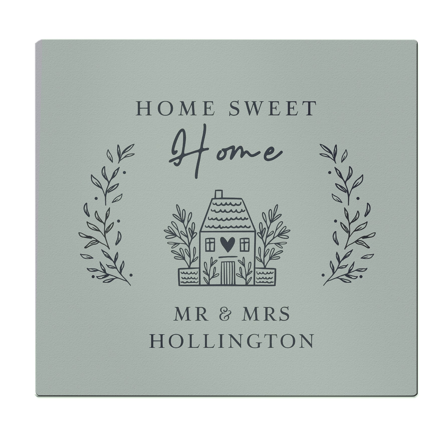 Personalised HOME Glass Chopping Board/Worktop Saver - gift & personalise