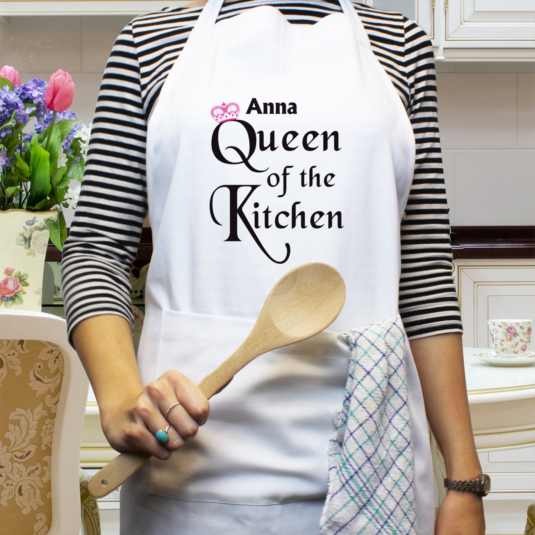 Personalised Queen of the Kitchen Apron - gift & personalise