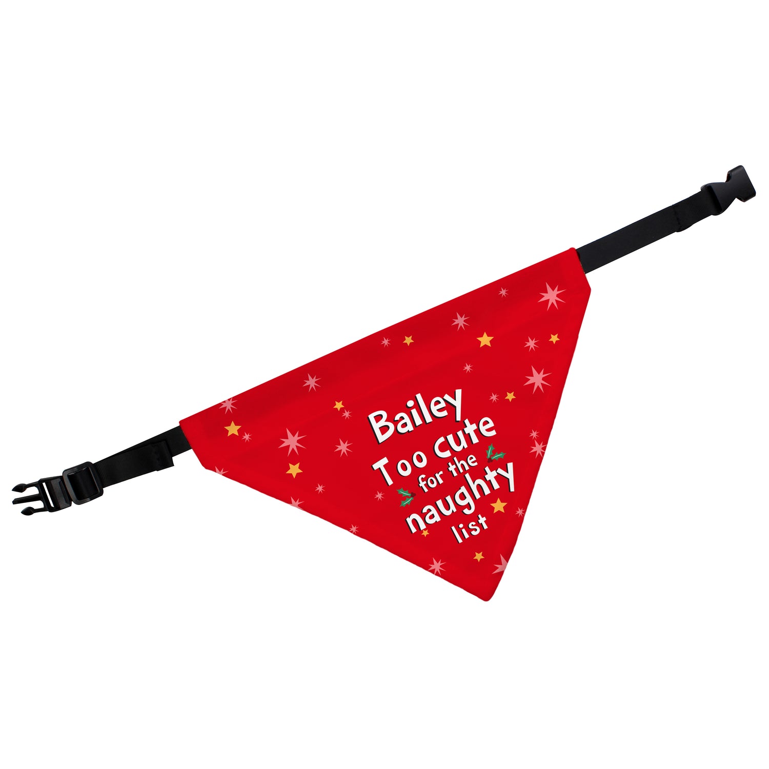 Personalised 'Too cute for the naughty list' Dog Bandana - gift & personalise