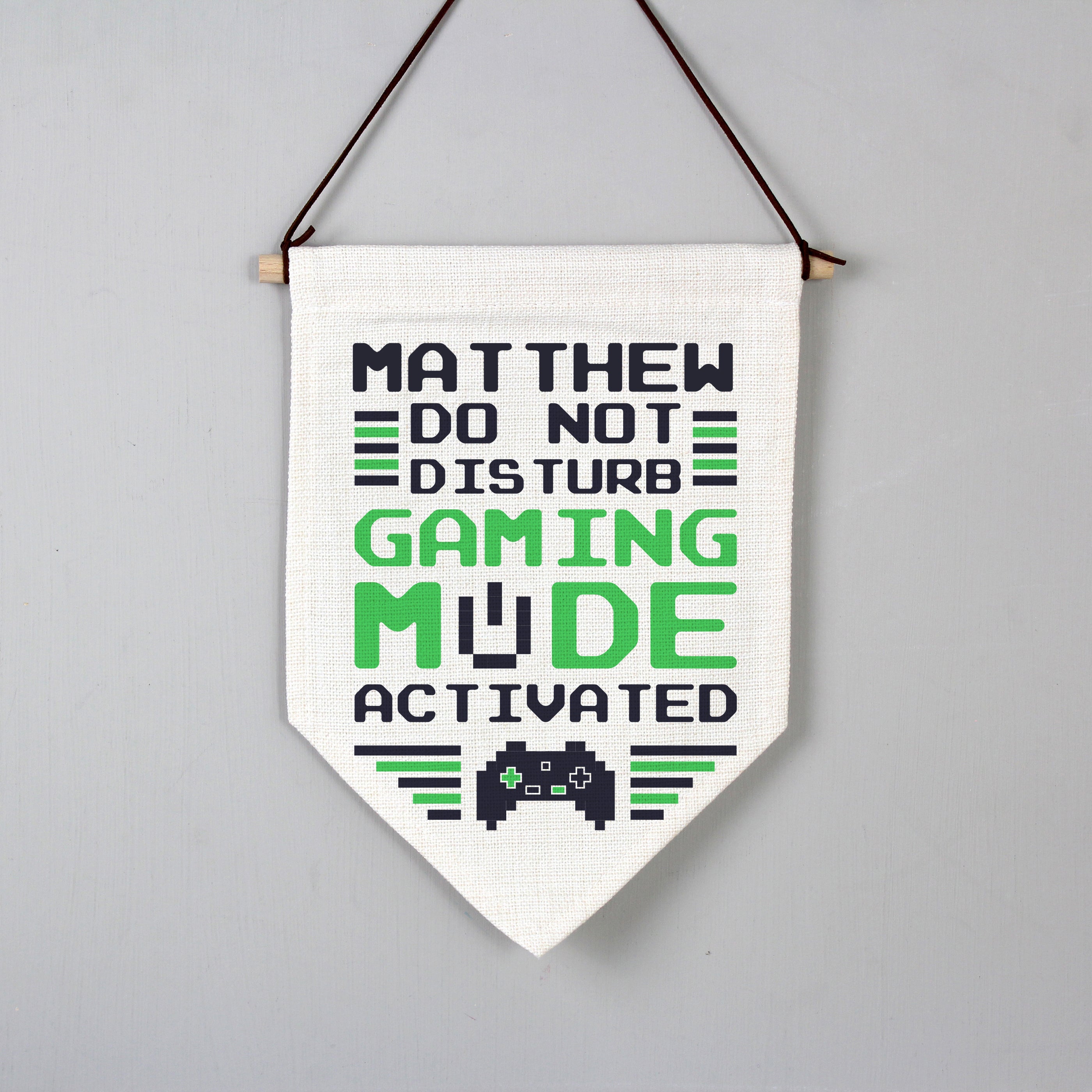 Personalised Gaming Mode Hanging Banner - gift & personalise