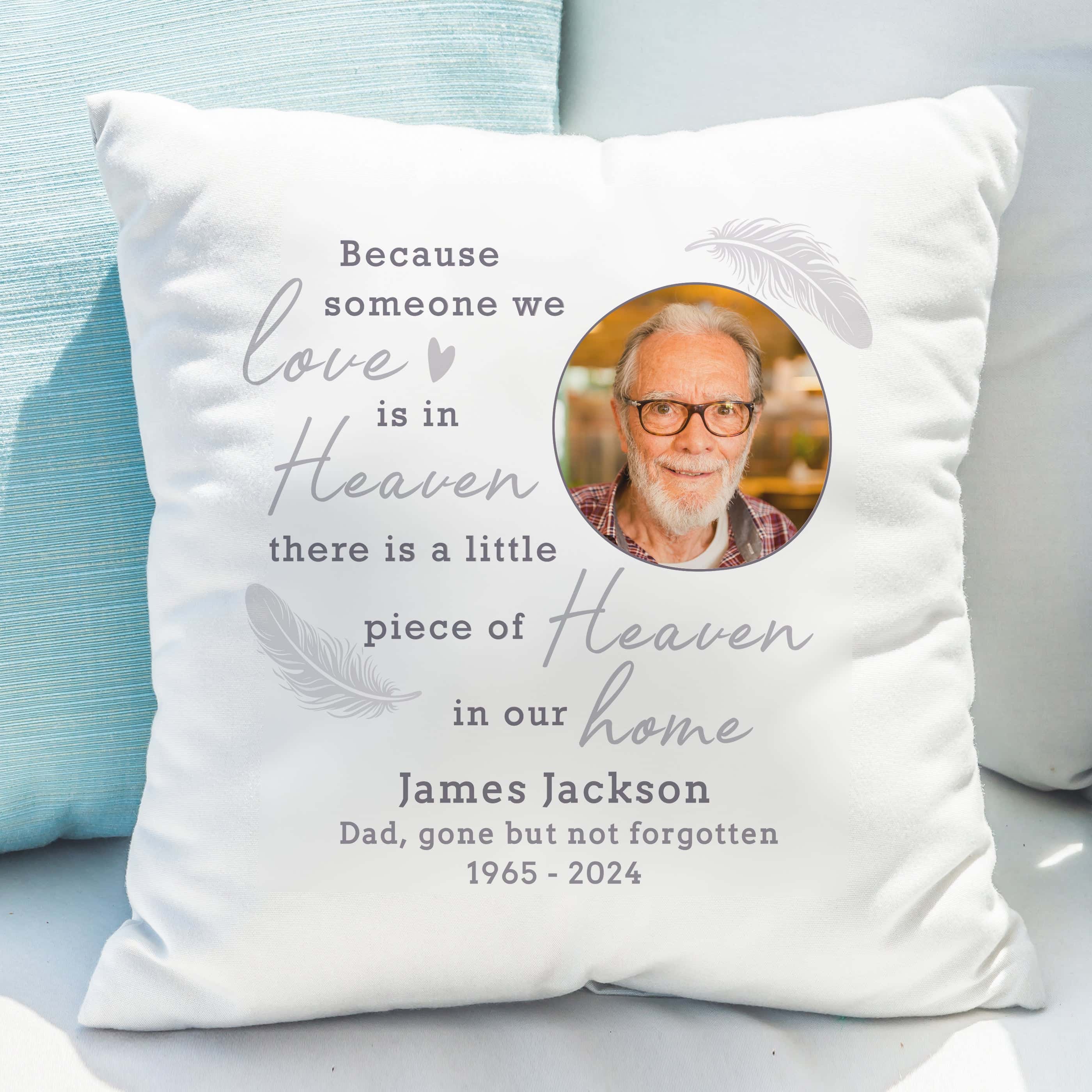 Personalised Memorial Photo Upload Cushion - gift & personalise