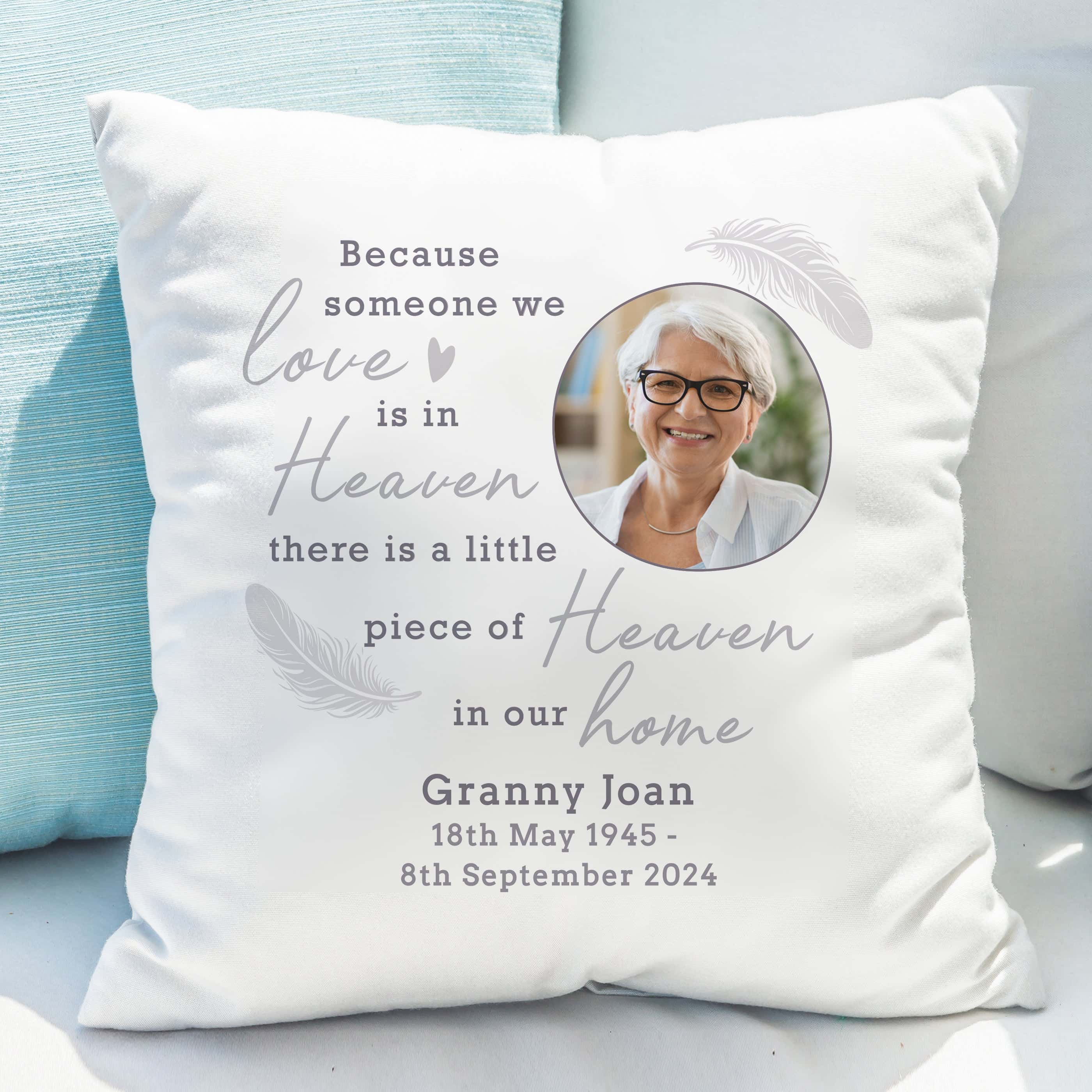 Personalised Memorial Photo Upload Cushion - gift & personalise