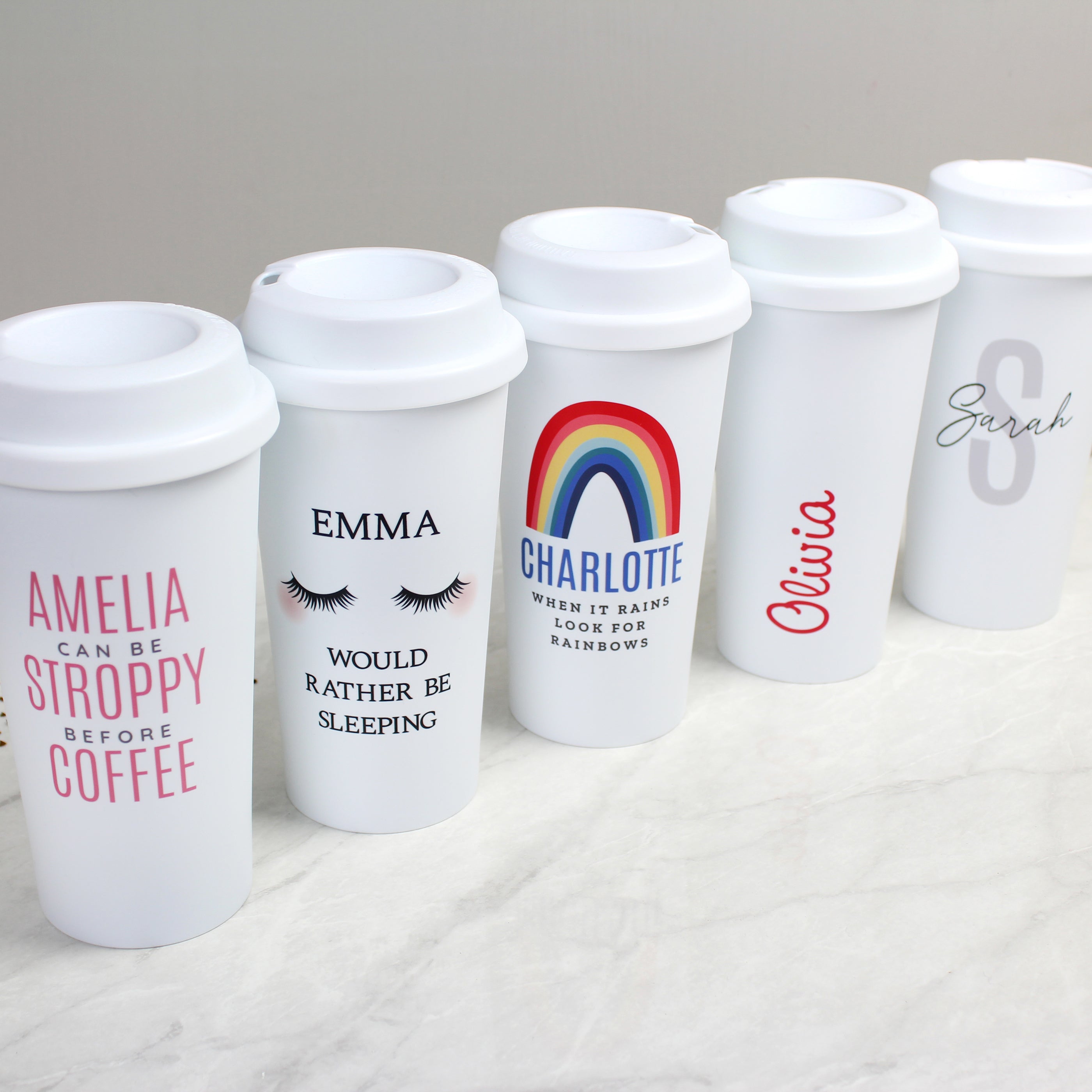 Personalised Pink Name Insulated Reusable Eco Travel Cup - gift & personalise