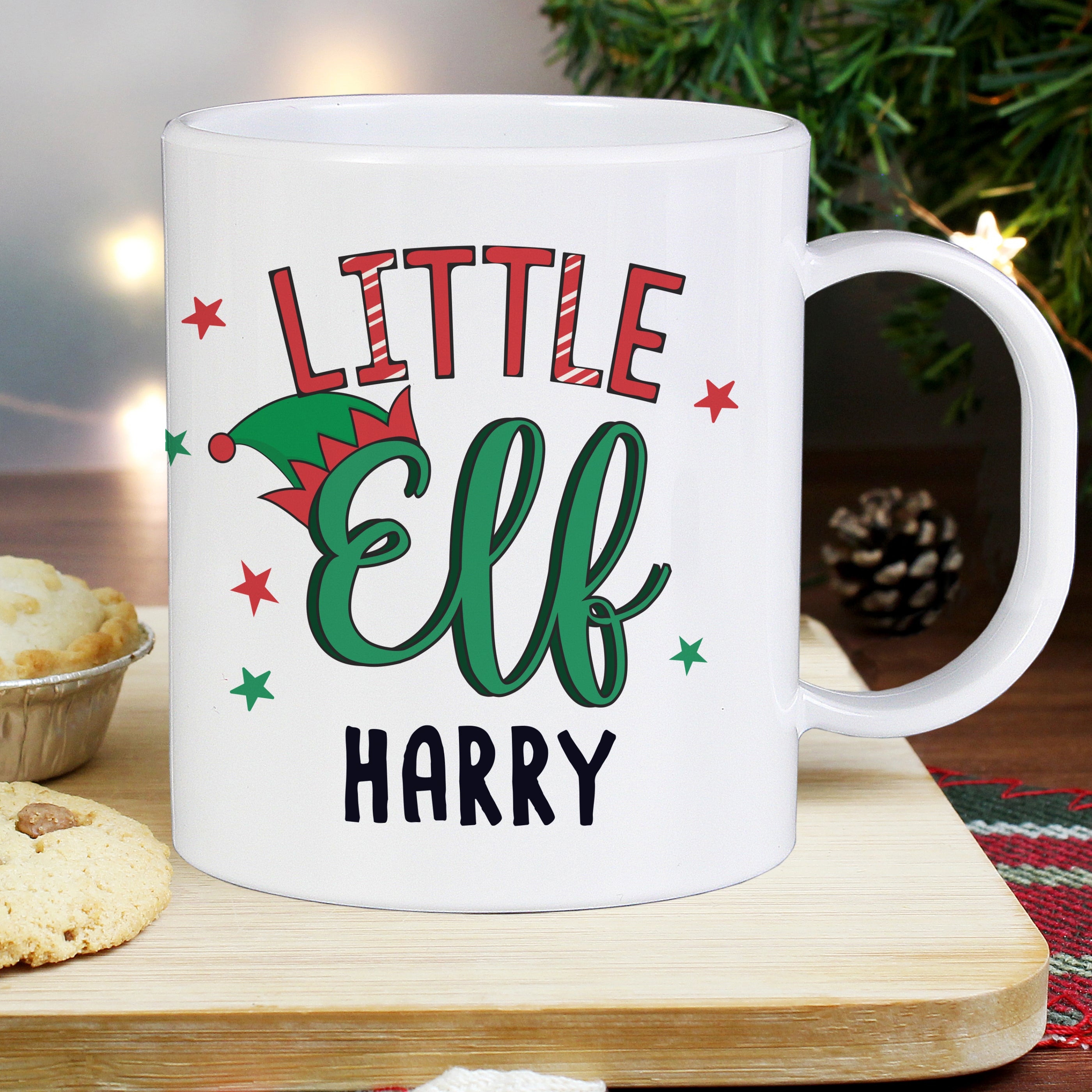 Personalised Little Elf Plastic Mug - gift & personalise