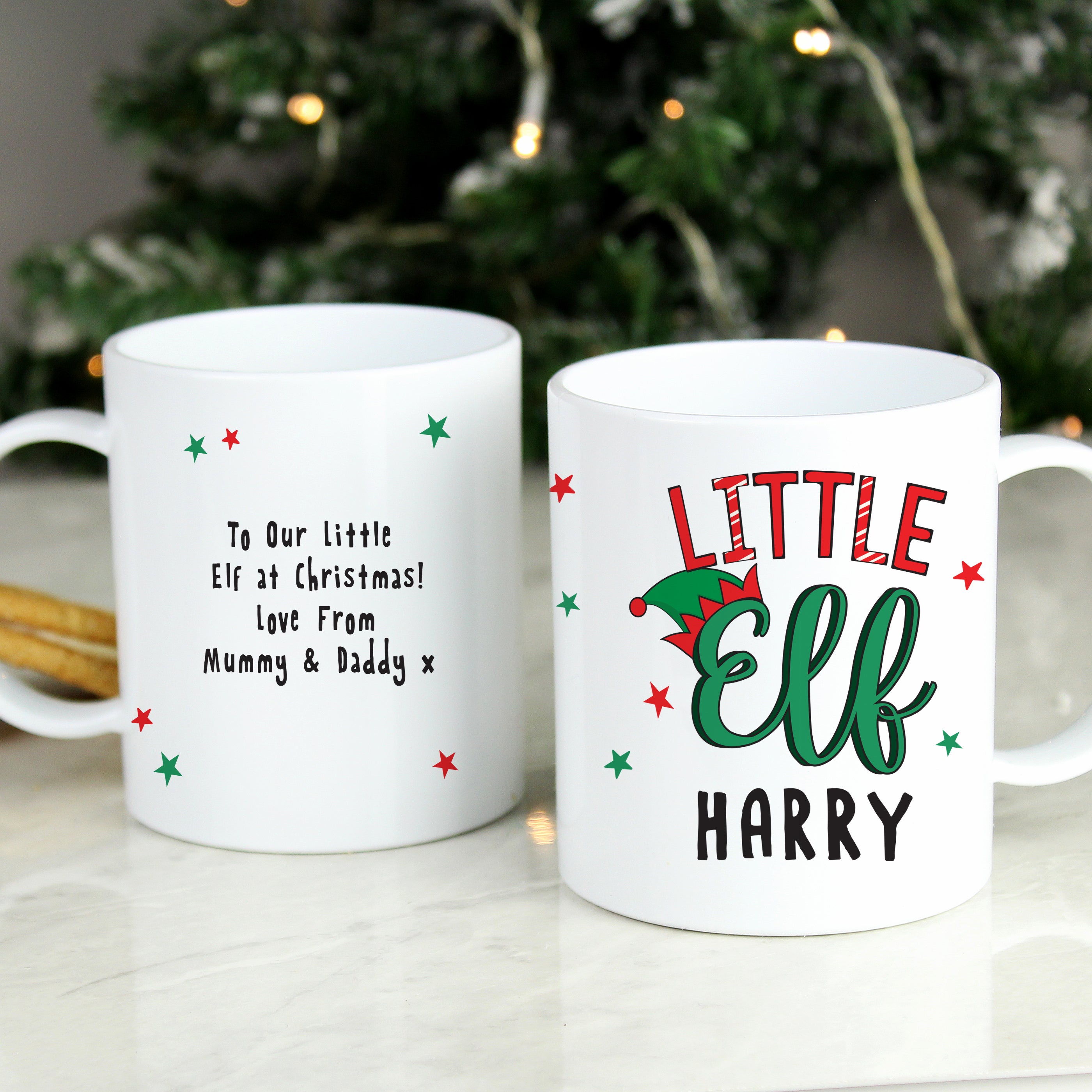 Personalised Little Elf Plastic Mug - gift & personalise