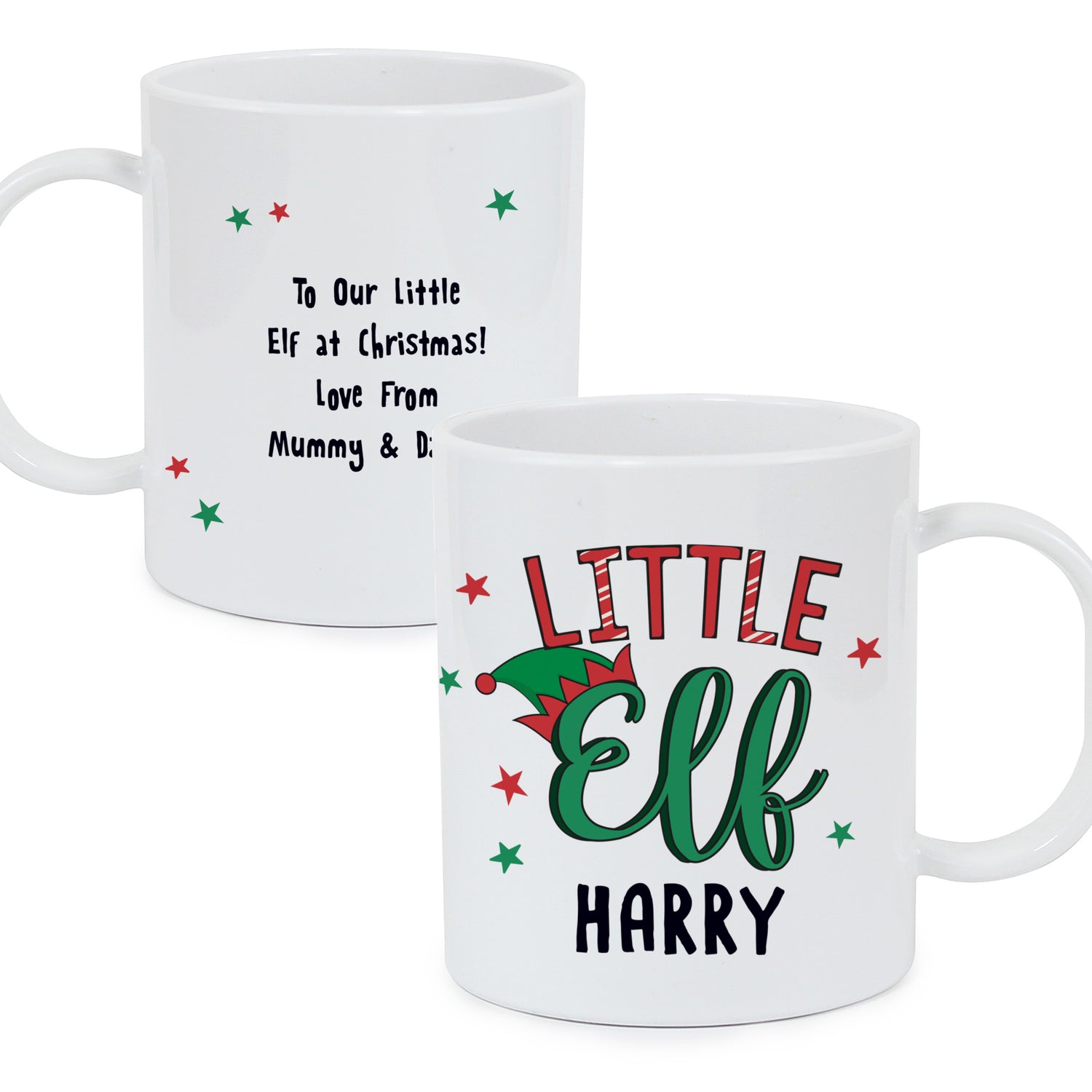 Personalised Little Elf Plastic Mug - gift & personalise