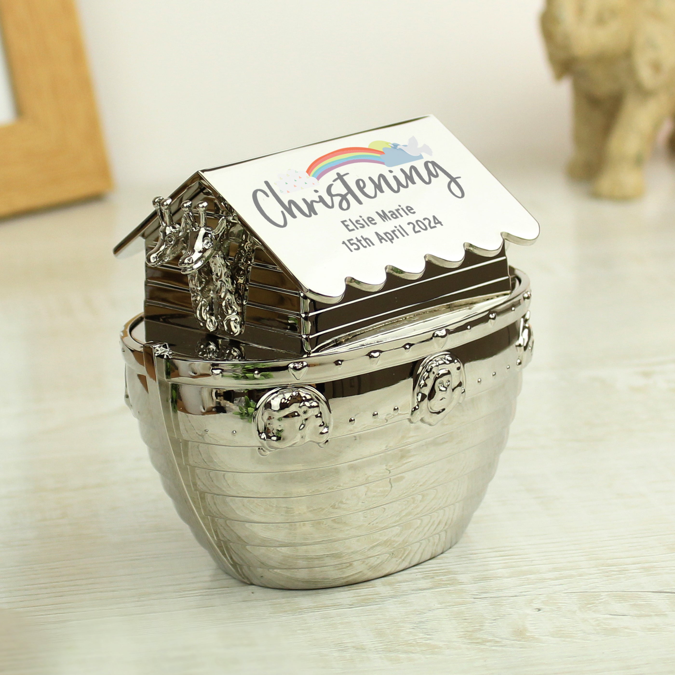 Personalised Christening Noahs Ark Money Box - gift & personalise