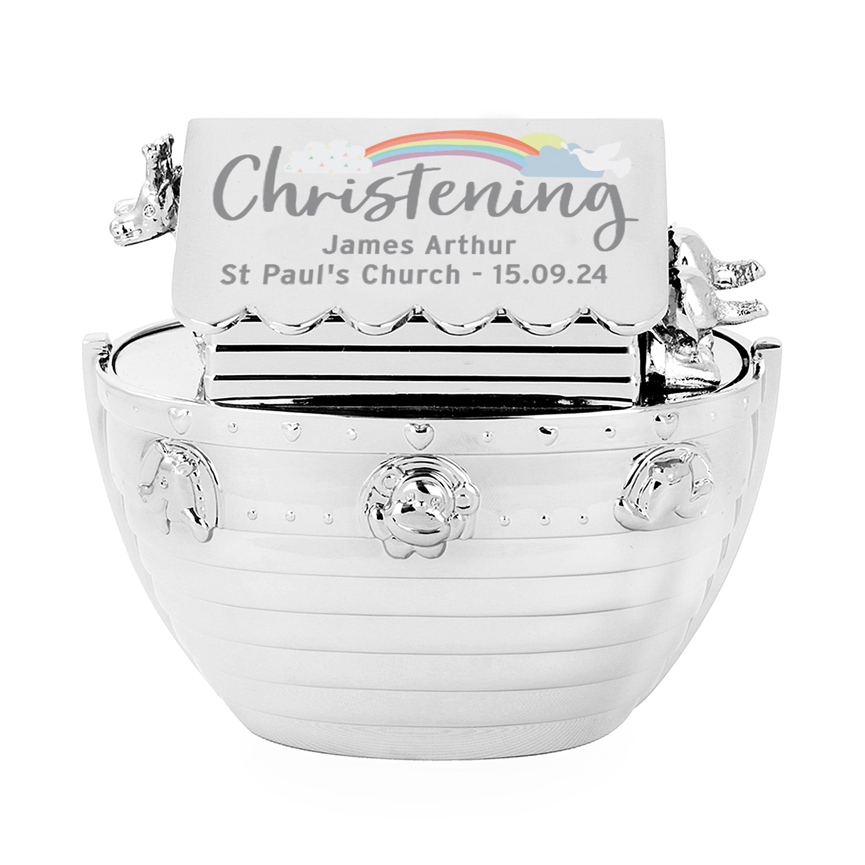 Personalised Christening Noahs Ark Money Box - gift & personalise