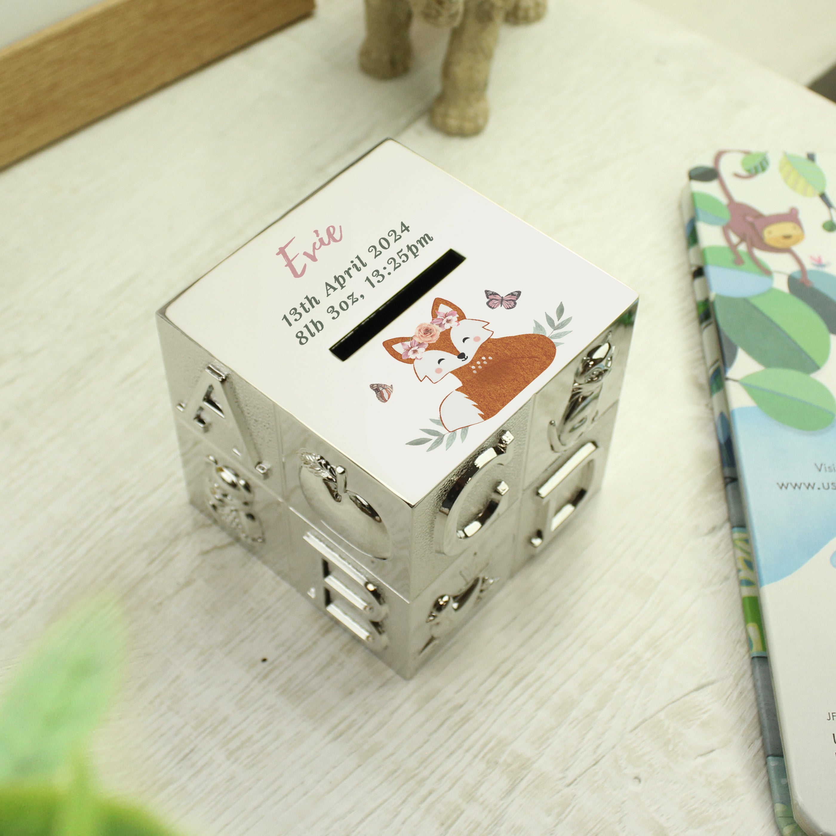 Personalised Woodland Fox ABC Money Box - gift & personalise