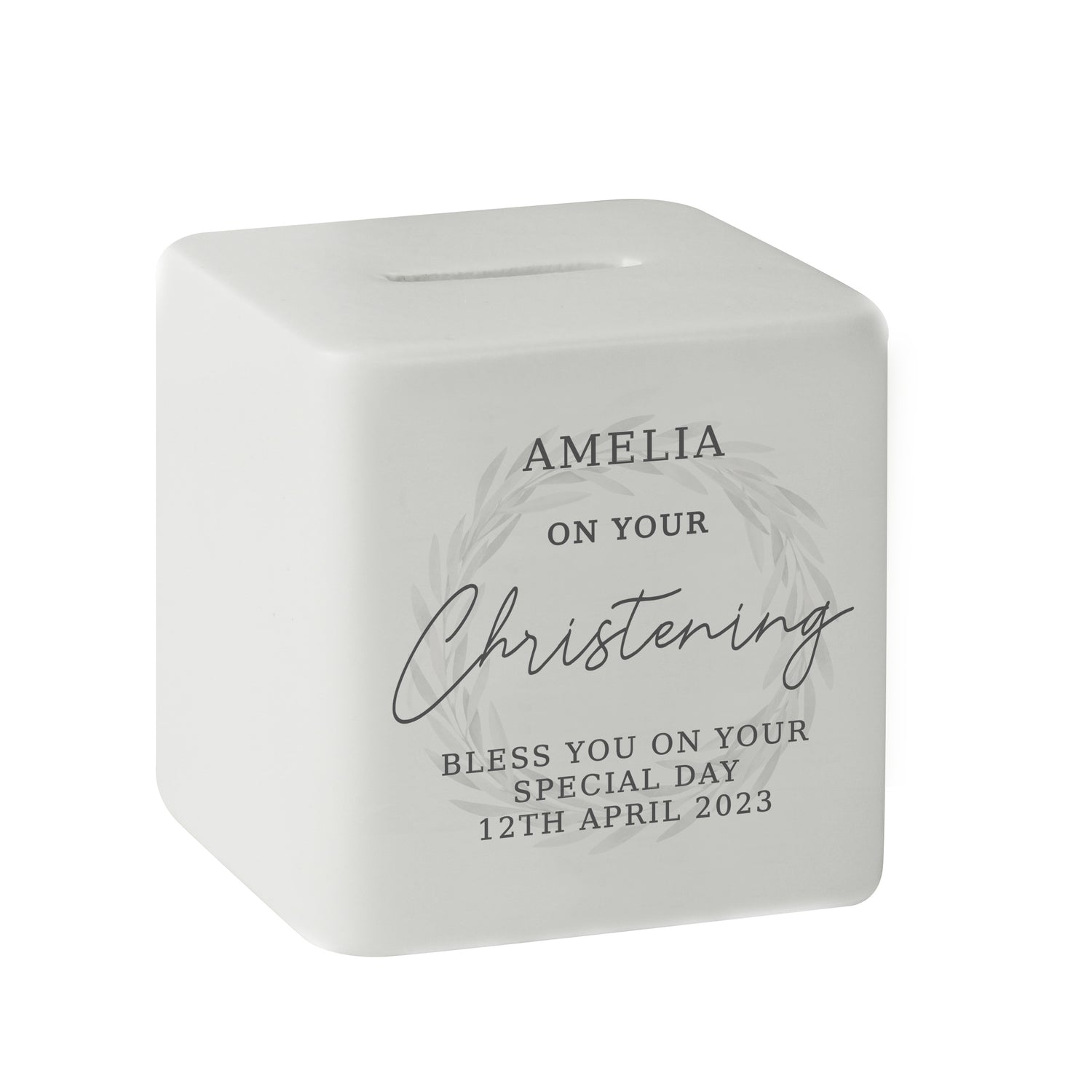 Personalised Christening Ceramic Square Money Box - gift & personalise