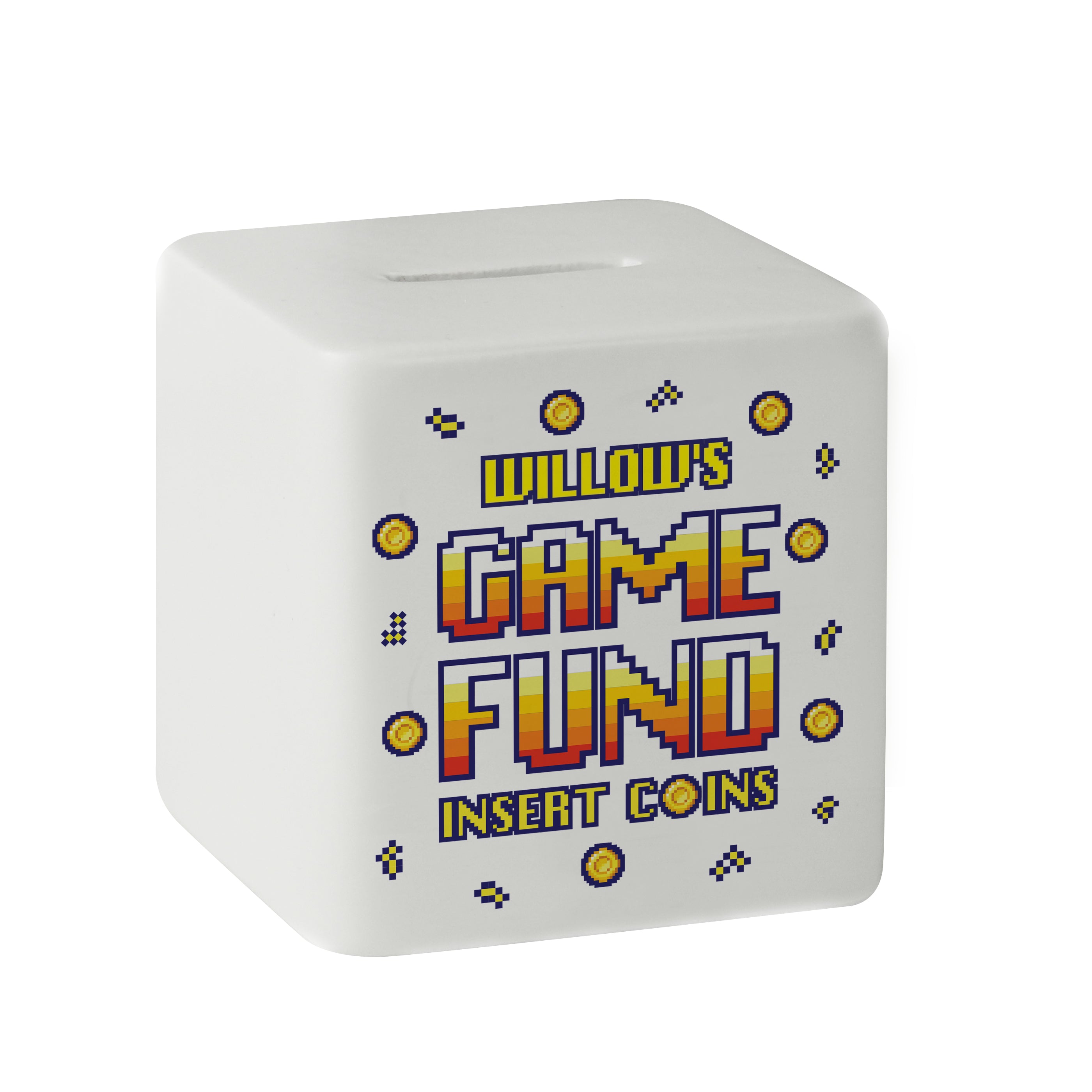 Personalised Gaming Fund Ceramic Square Money Box - gift & personalise