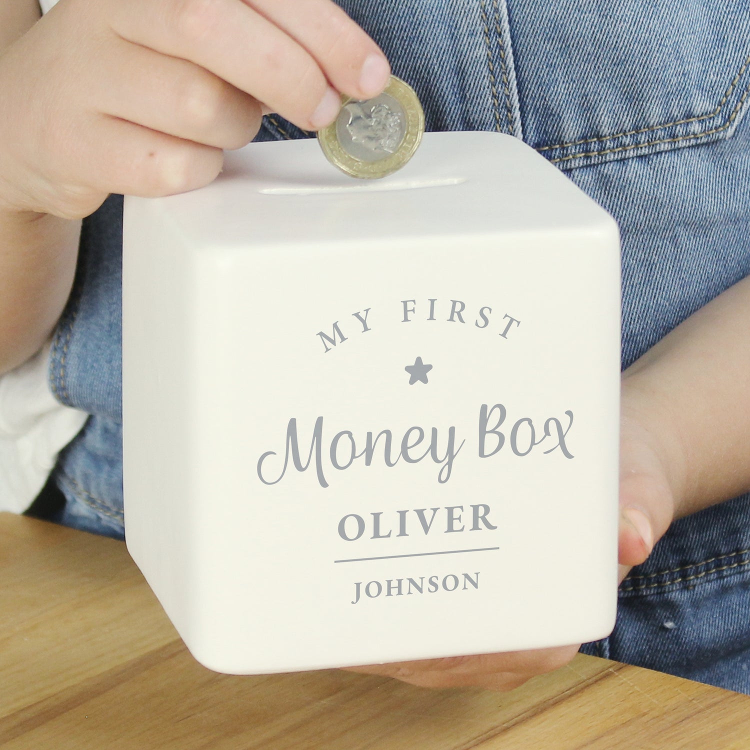 Personalised My First Ceramic Square Money Box - gift & personalise