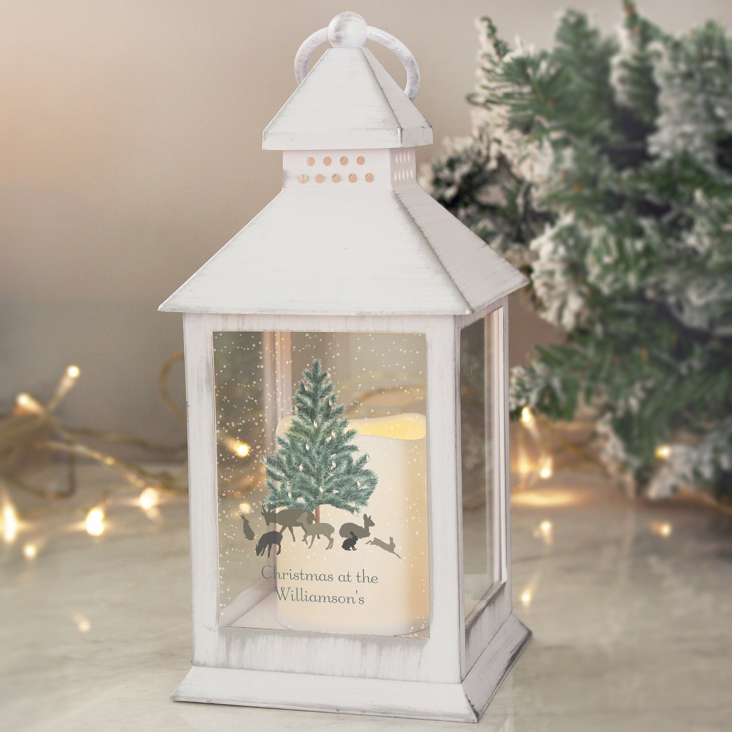 Personalised A Winter's Night White Lantern - gift & personalise