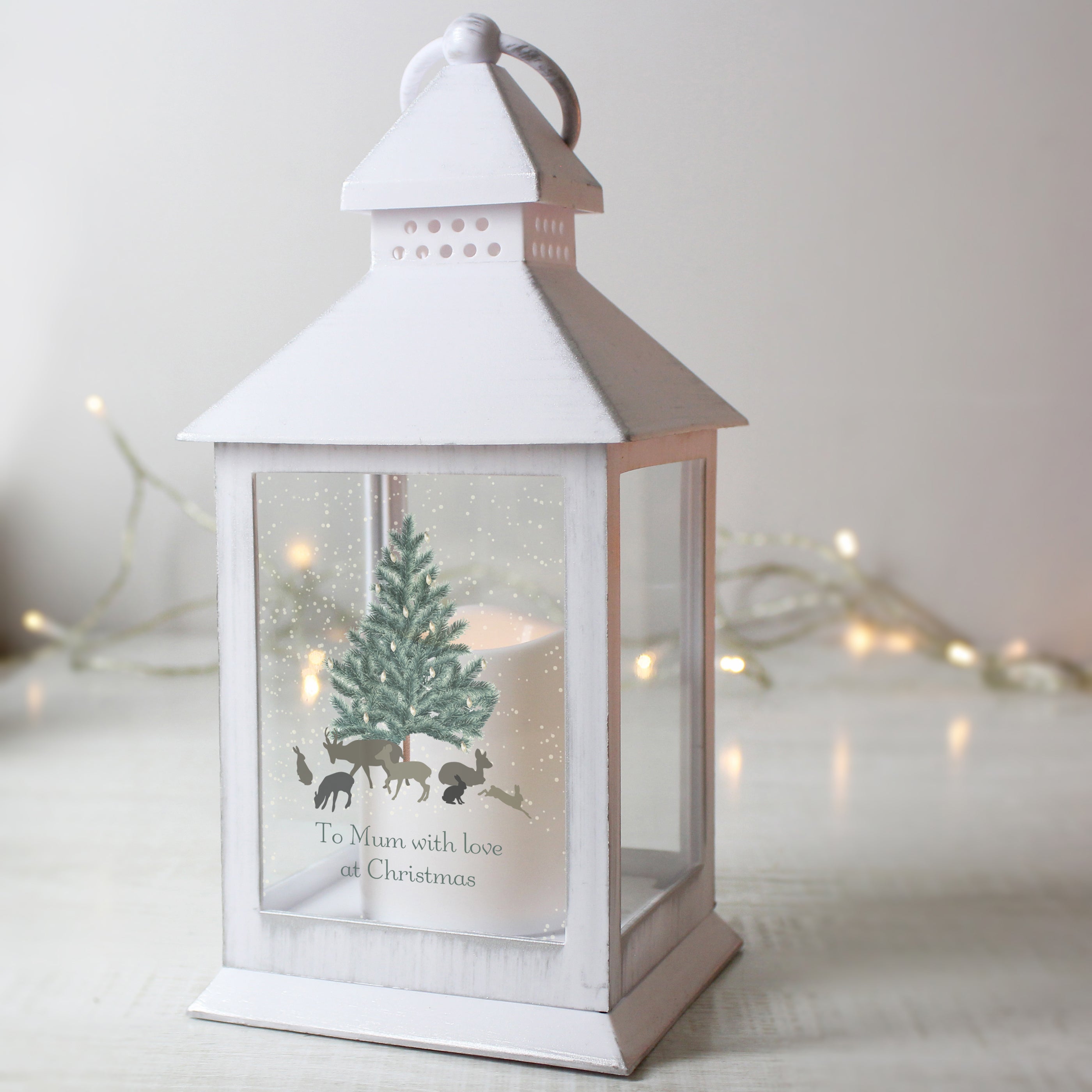 Personalised A Winter's Night White Lantern - gift & personalise