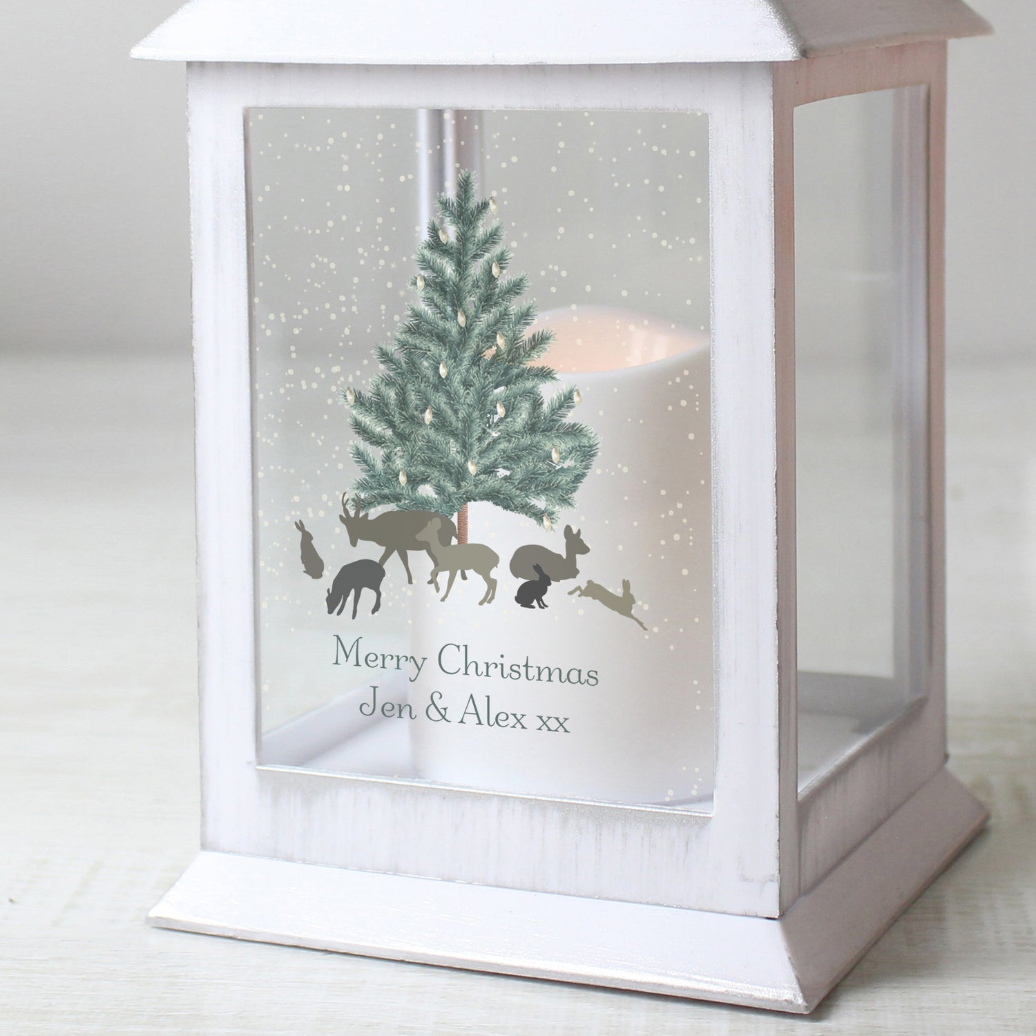 Personalised A Winter's Night White Lantern - gift & personalise