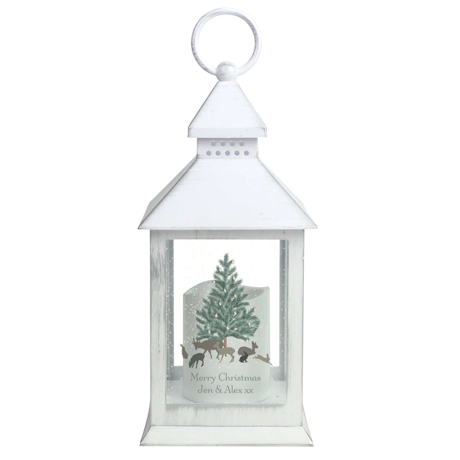 Personalised A Winter's Night White Lantern - gift & personalise