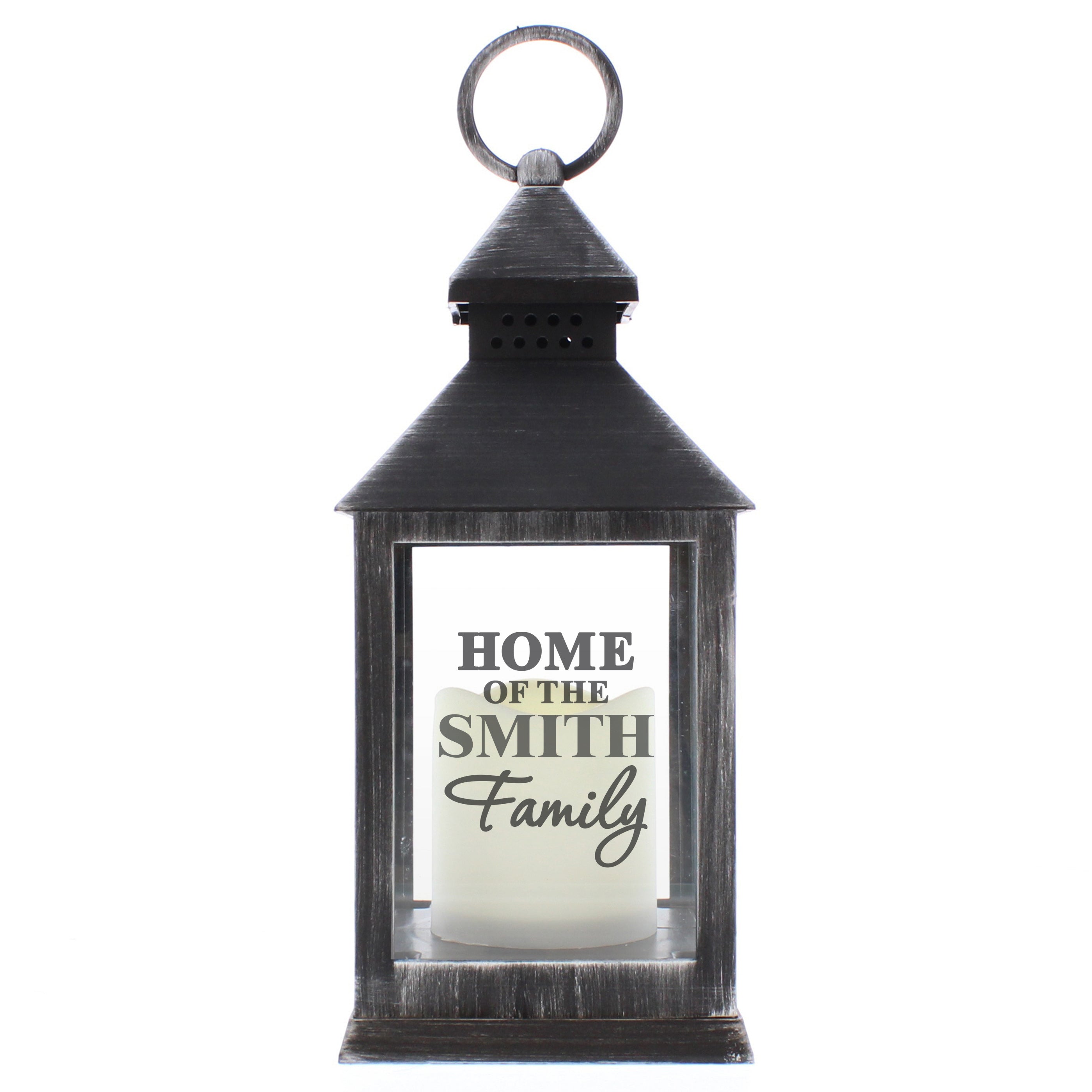 Personalised The Family Rustic Black Lantern - gift & personalise