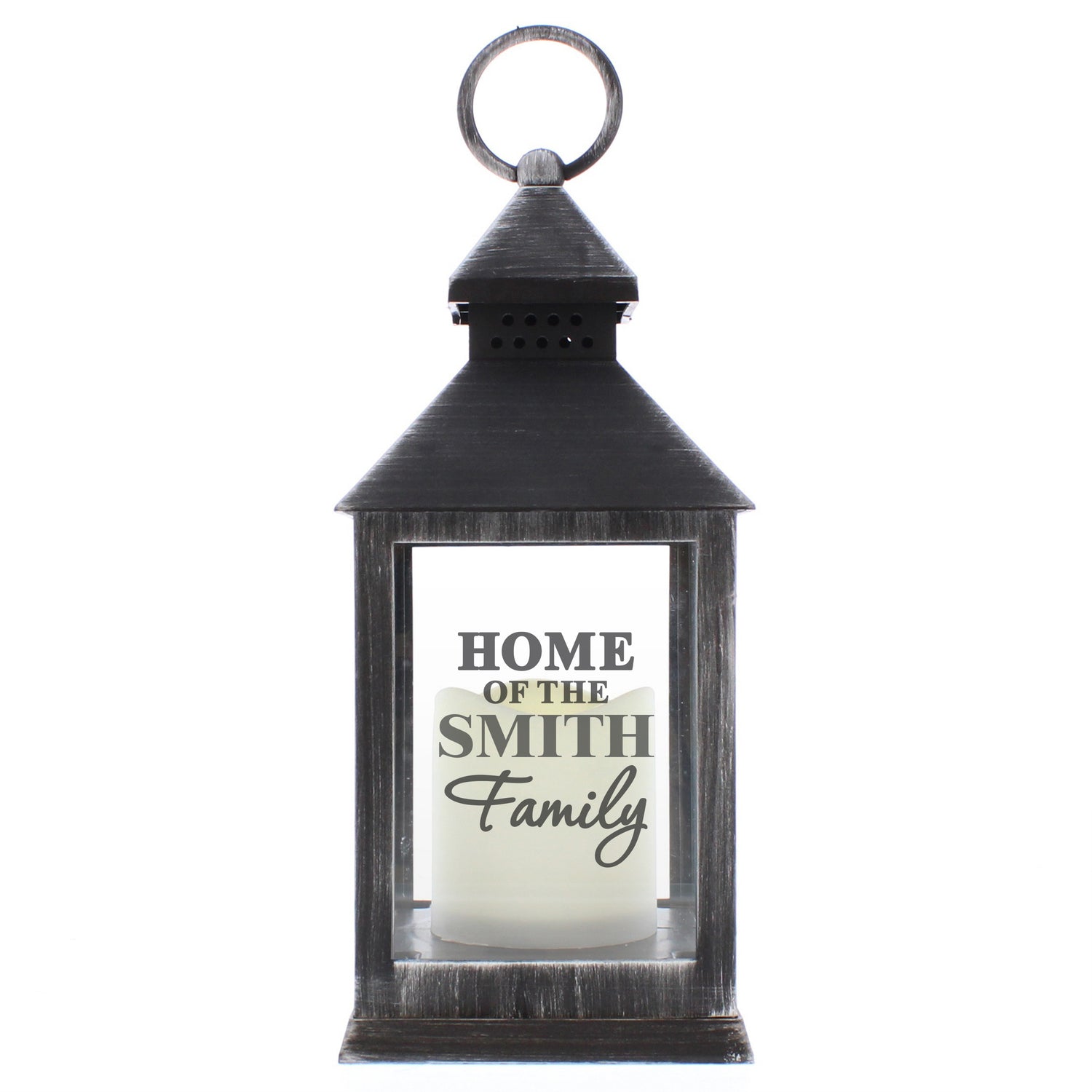 Personalised The Family Rustic Black Lantern - gift & personalise