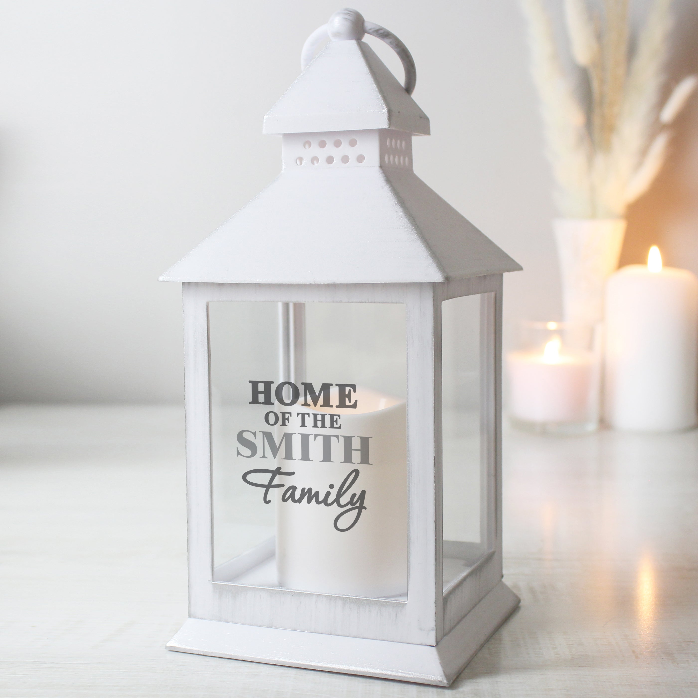 Personalised The Family White Lantern - gift & personalise