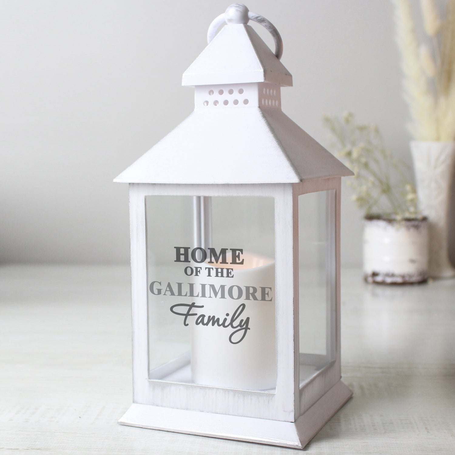 Personalised The Family White Lantern - gift & personalise